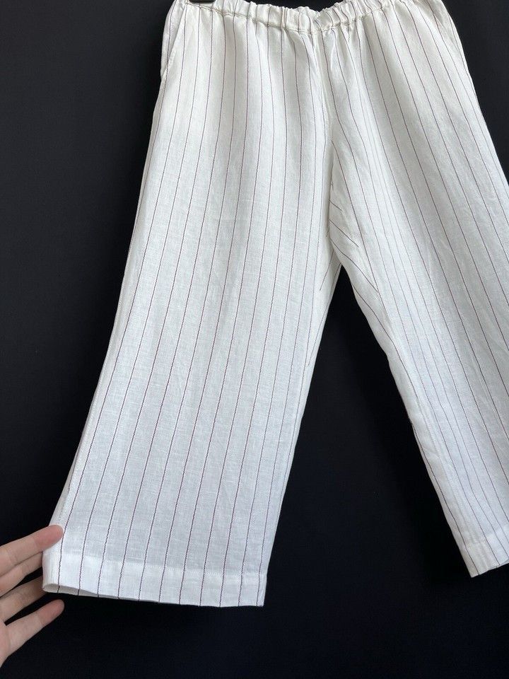 Other Persona by Marina Rinaldi Linen Blend Pants White US 10 Size 32" / US 10 / IT 46 - 2 Thumbnail