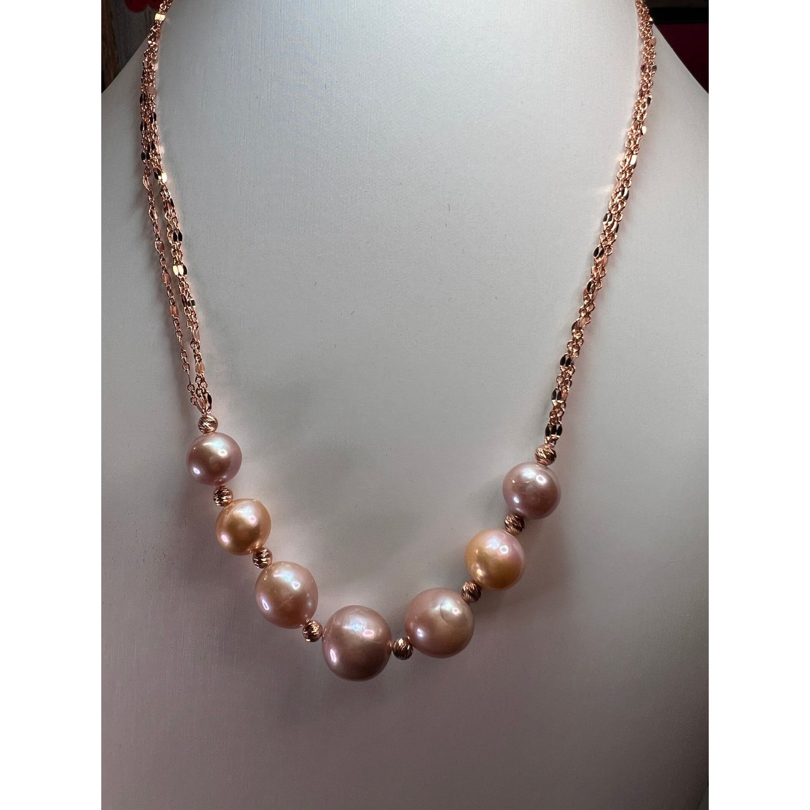 Other Cultured Freshwater Pearl Rose Gold Over Sterling Necklace Size ONE SIZE - 5 Thumbnail