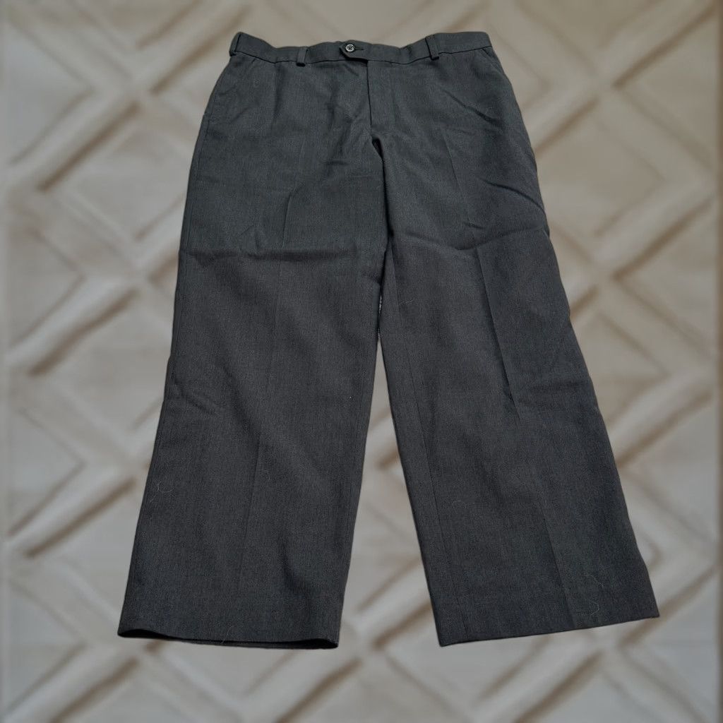 George GEORGE Dress Pants Men 34x29 Gray Flat Front Straight Leg Workwear Business Casual Size 34 Mens Gray Pants Size US 34 / EU 50 - 1 Thumbnail