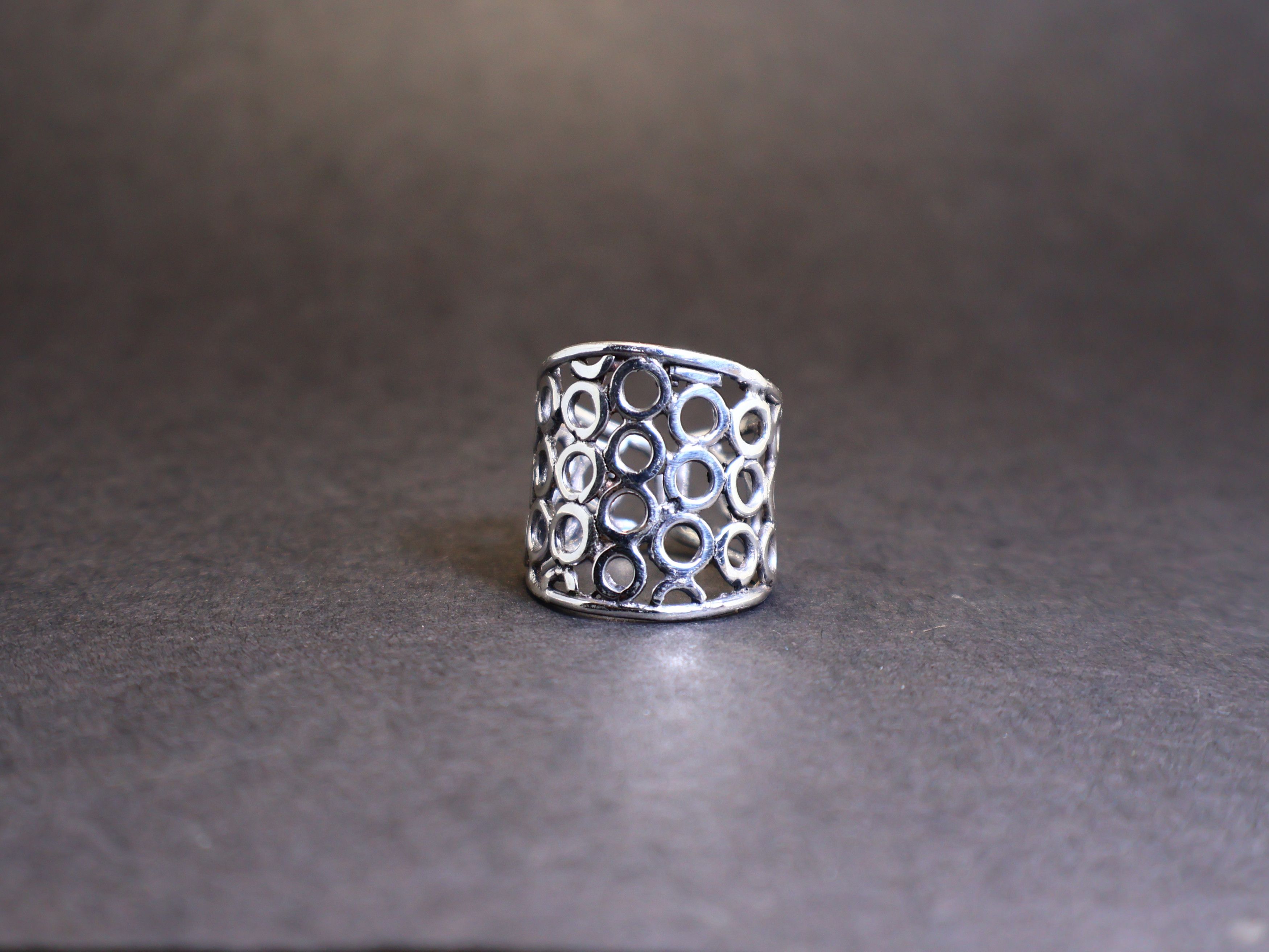 Handmade Wide Band Ring, Eternity Circle Ring, 925 Silver Ring, Size ONE SIZE - 8 Thumbnail