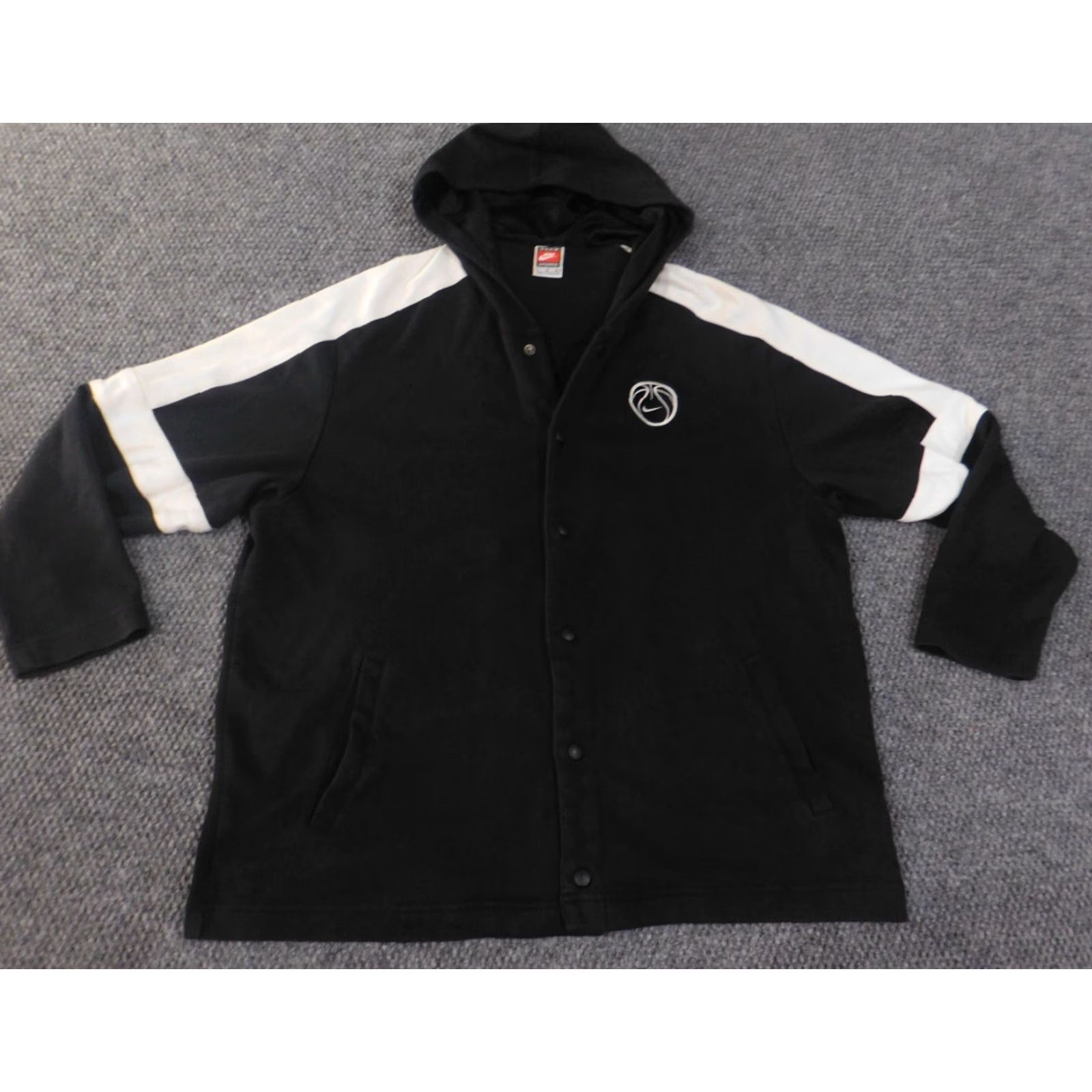 Nike VINTAGE nike hoodie large men black snap 90s basketball stretch retro Size US L / EU 52-54 / 3 - 2 Thumbnail