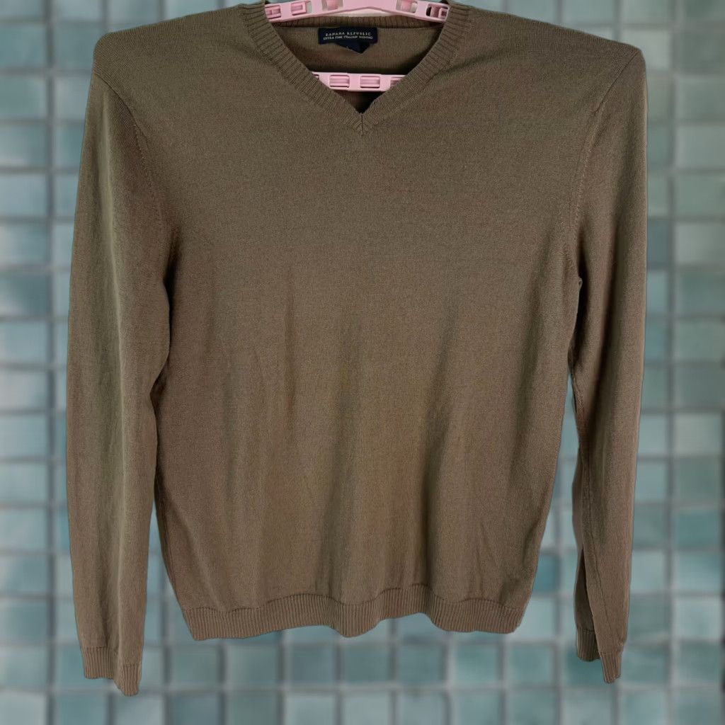 Banana Republic Banana Republic Womens Pullover Knit Sweater Long Sleeves Brown 100% Merino Wool L Regular Casual Autumn Winter Mens? Womens Size L / US 10 / IT 46 - 1 Thumbnail