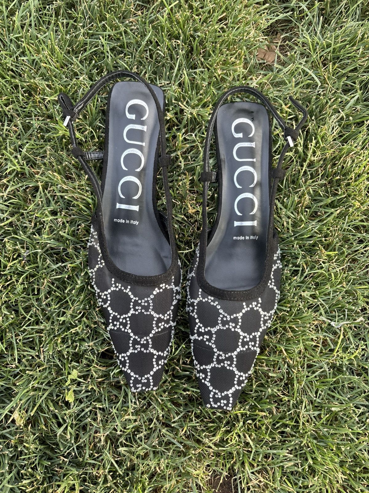 Gucci Gucci Demi Crystal GG Mesh Slingback Pumps Size US 10 / IT 40 - 2 Thumbnail