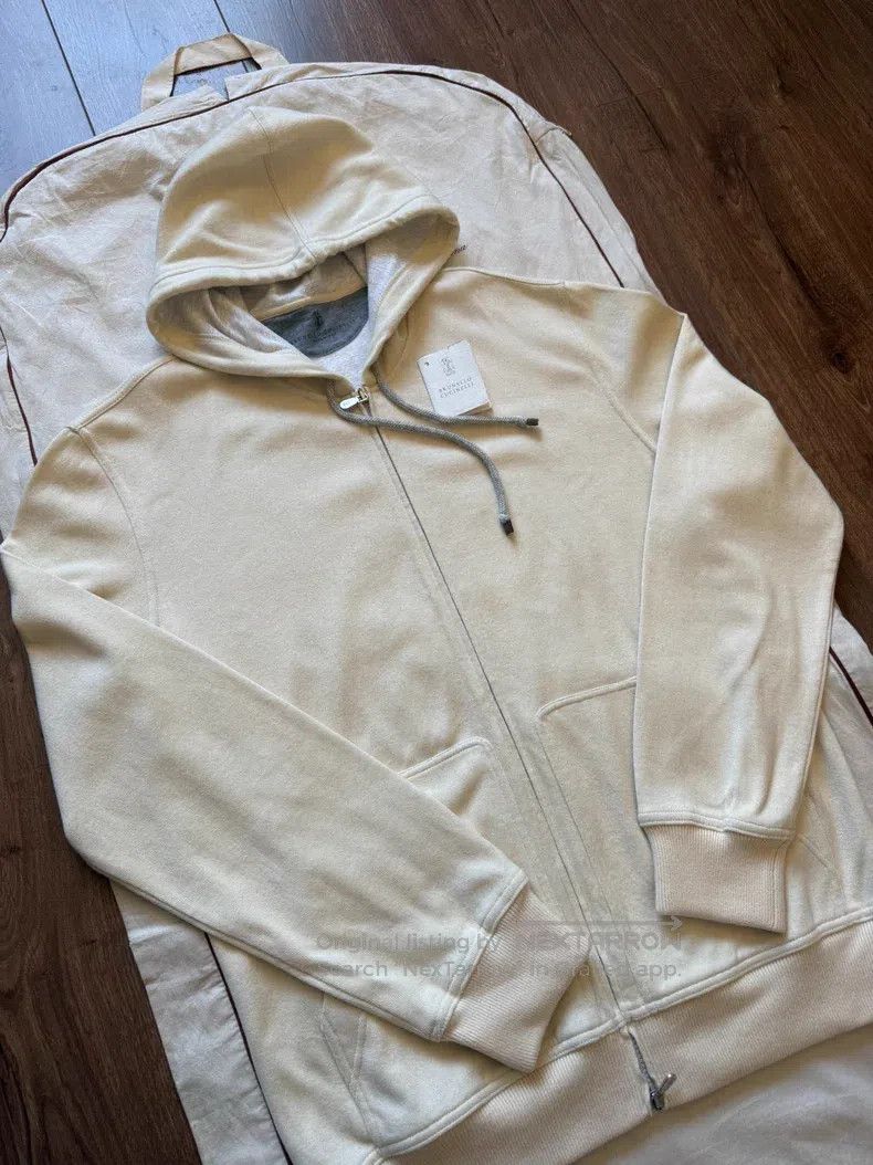 Brunello Cucinelli Brunello Cucinelli Autumn/Winter Cashmere and Cotton Hoode Size US XL / EU 56 / 4 - 2 Thumbnail