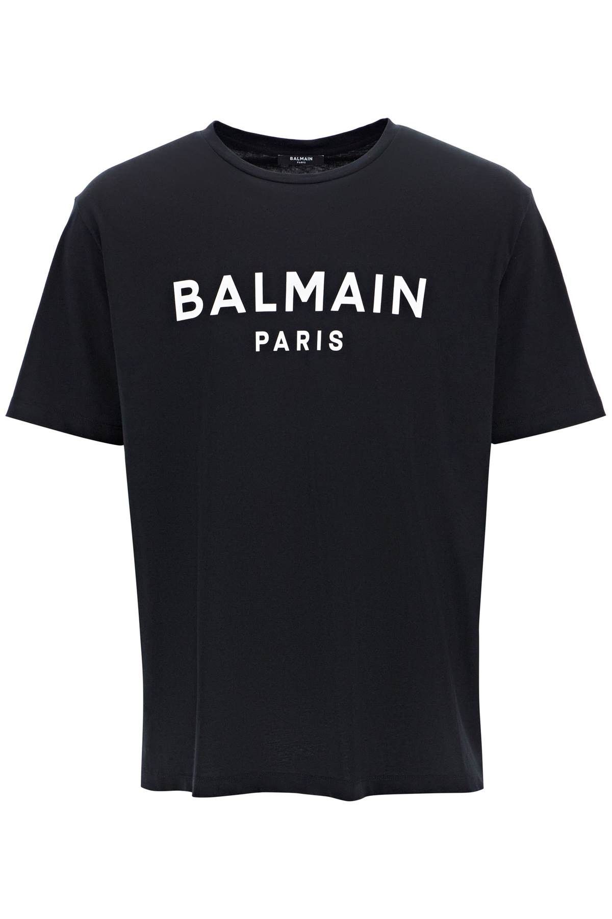 image of Balmain Logo Print T-Shirt in Noir Blanc, Men's (Size Small)