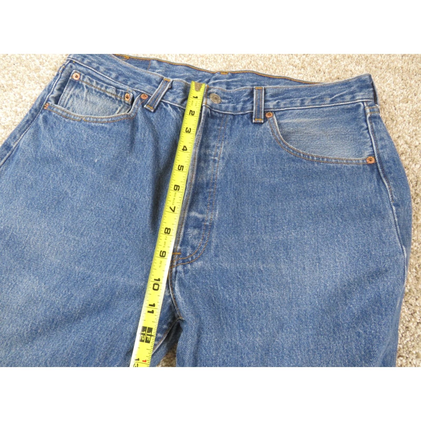 Levi's VINTAGE Levi's 501 Jeans Straight Leg Button Fly Blue 33X30.5 Regular Mens USA 90s 501 Series Denim Cotton Blue Tag Regular Fit Jeans Size US 33 - 4 Thumbnail