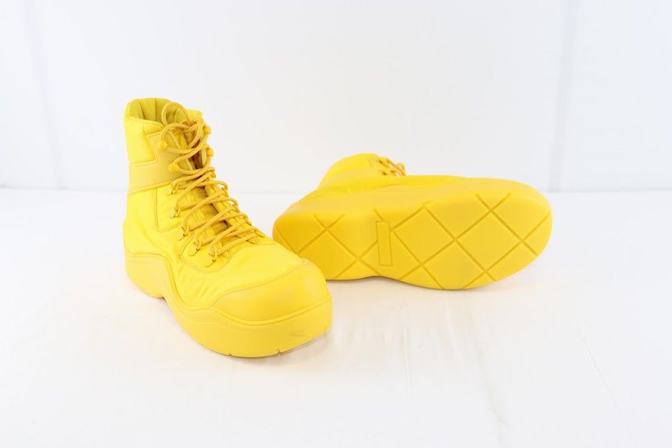Bottega Veneta o1rshd1 Puddle Bomber Fabric Boots in Egg Yolk Color Size US 11 / EU 44 - 8 Thumbnail