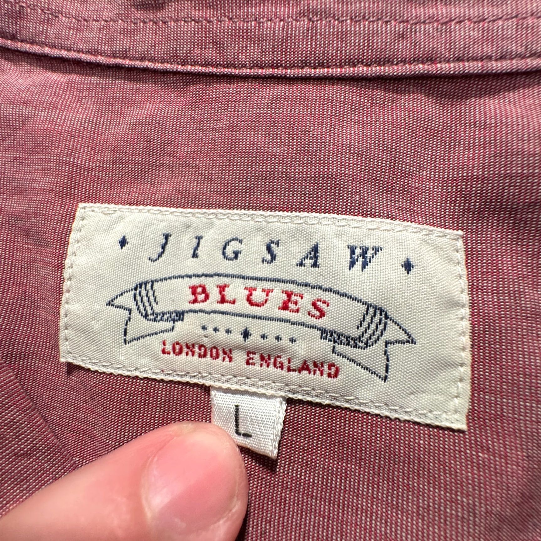 Jigsaw Jigsaw Shirt Mens L Pink Long Sleeve Button-Up England Double Pocket Size US L / EU 52-54 / 3 - 3 Thumbnail