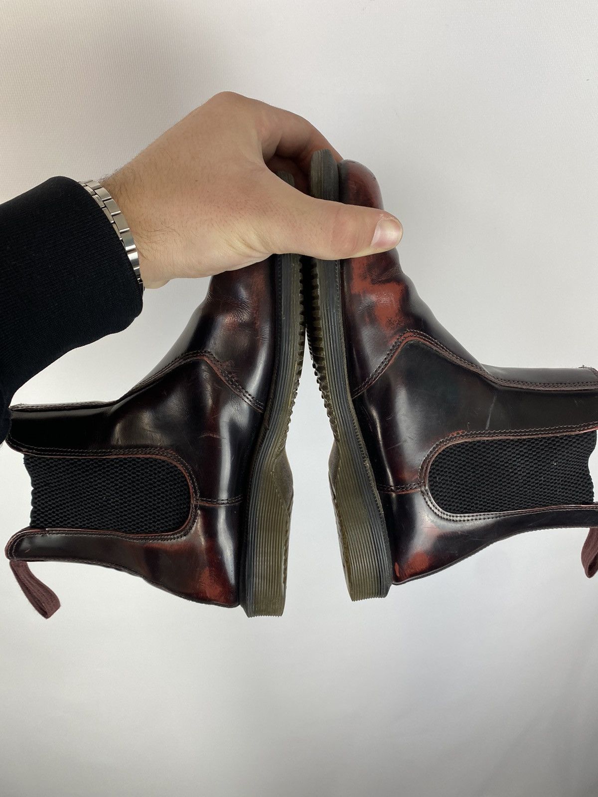 Dr. Martens × Vintage 90s Dr. Martens 2976 Chelsea Distressed Red Washed Boots Y2K Size US 7 / IT 37 - 10 Thumbnail