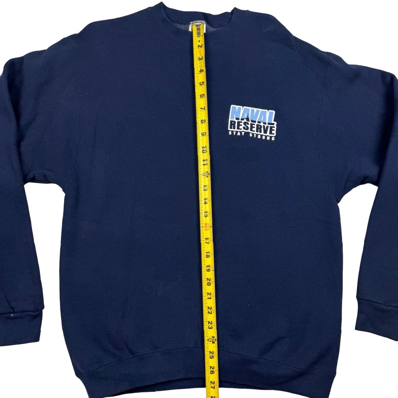 Fruit Of The Loom VTG Naval Reserve Stay Strong Men's L/S T-Shirt BLue • USA • Large Size US L / EU 52-54 / 3 - 6 Thumbnail