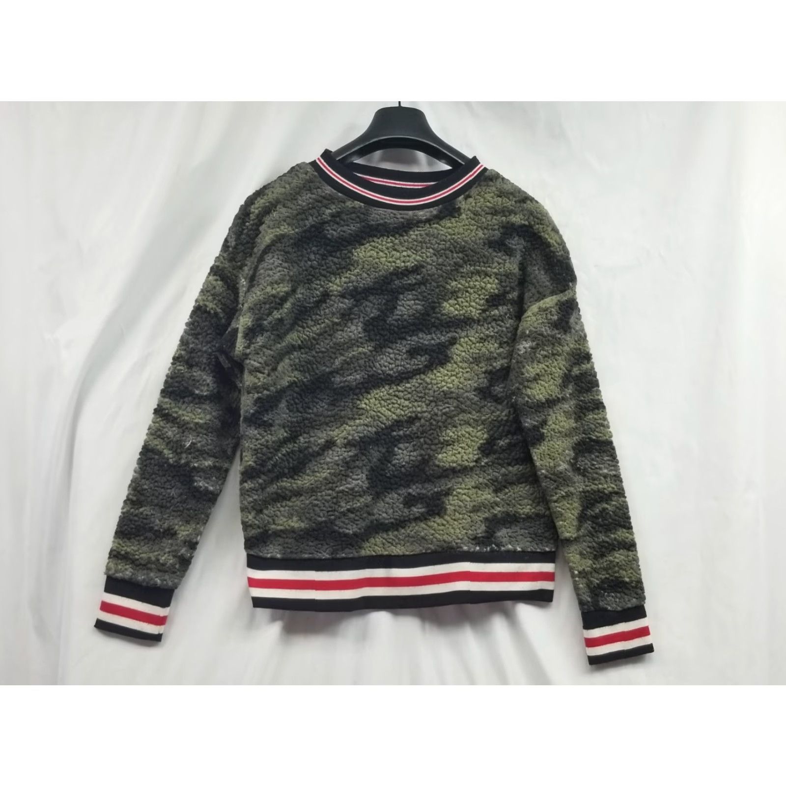 Vintage Derek Heart Women's Pullover Sweatshirt Camouflage Sherpa Fuzzy Green Crewneck L Regular Size L / US 10 / IT 46 - 7 Thumbnail