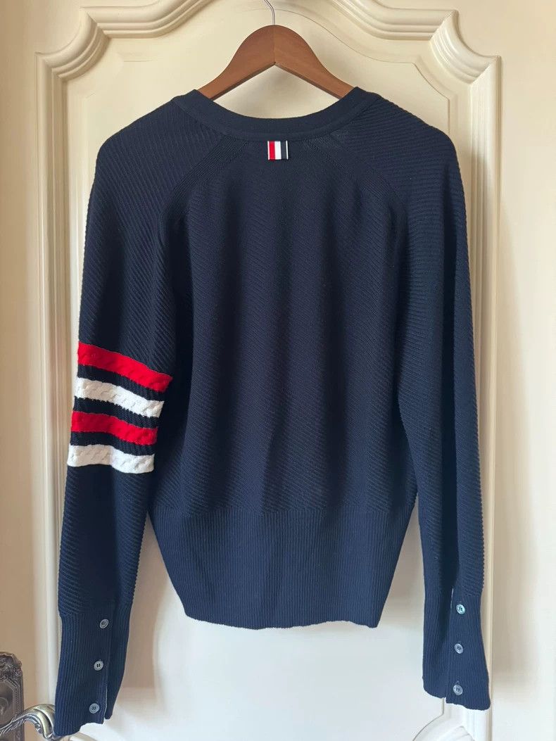 Thom Browne Thom browne Tibetan green four-striped wool knitted cardiga Size US L / EU 52-54 / 3 - 2 Thumbnail
