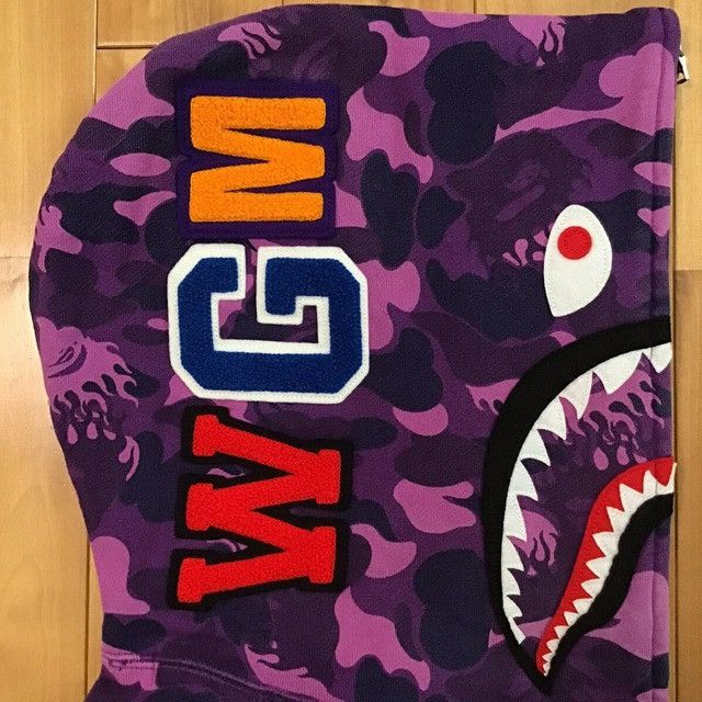 Bape × Nigo BAPE Fire camo shark full zip hoodie purple camo APE NIGO Size US S / EU 44-46 / 1 - 4 Thumbnail