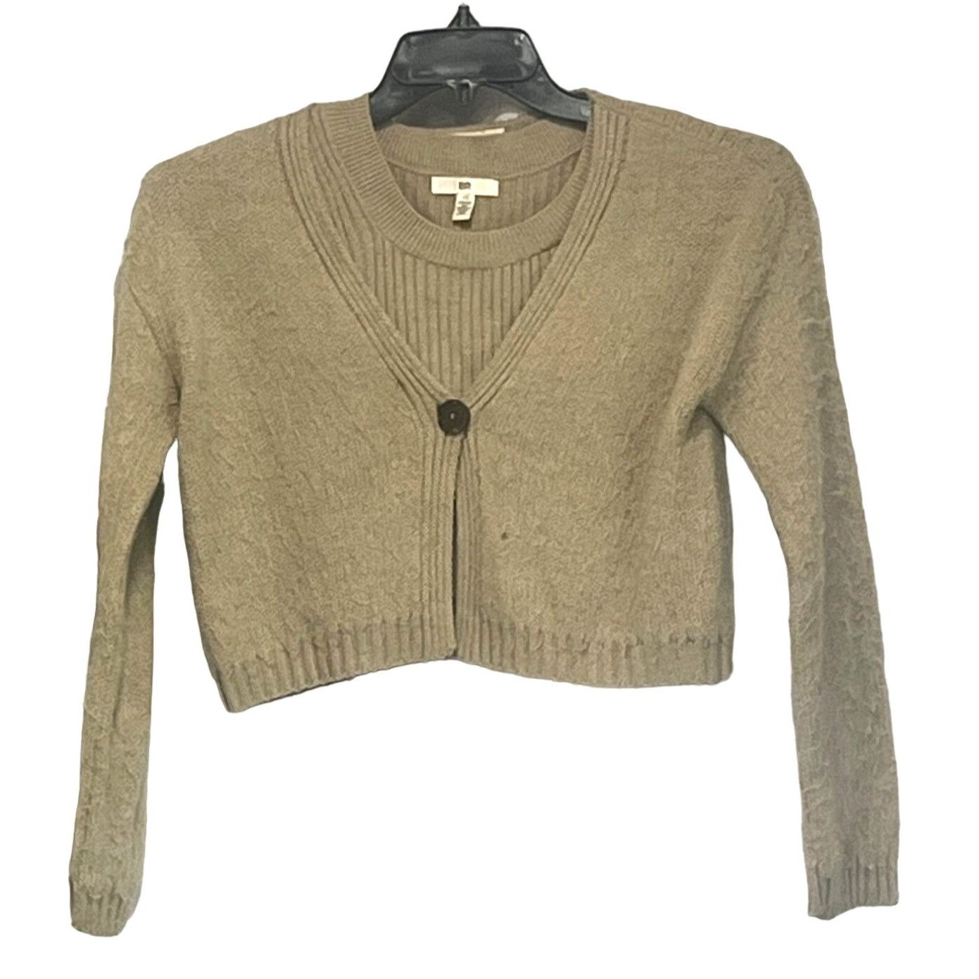 BP. Bp Junior’s Tank/Cardigan Combo, Natural, Sz. XS Size XS / US 0-2 / IT 36-38 - 3 Thumbnail