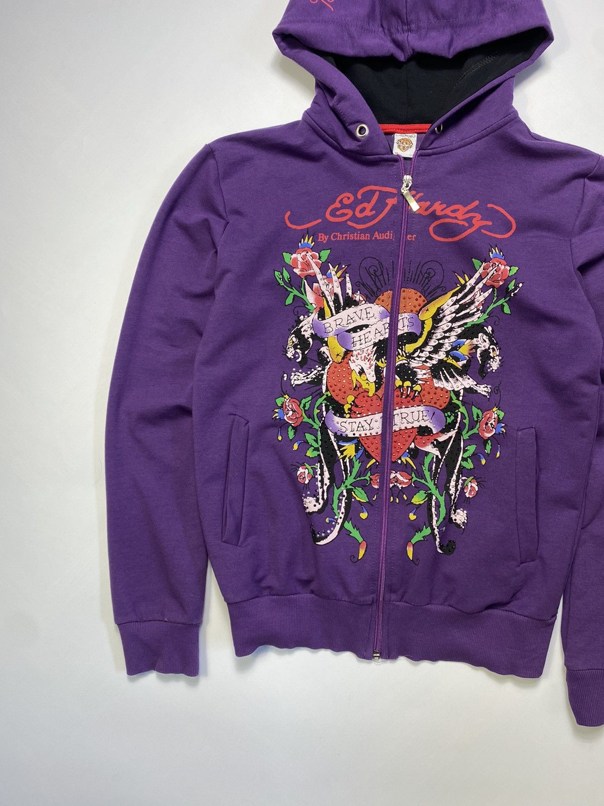 Ed Hardy Vintage Ed hardy Y2K big logo rhinestones zip hoodie Size L / US 10 / IT 46 - 3 Thumbnail