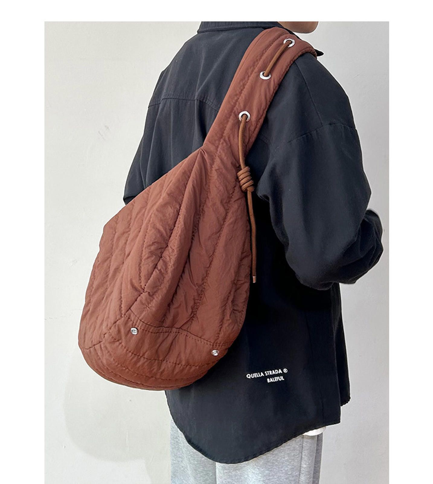 Other Stylish Quilted Sling Bag - Brown Size ONE SIZE - 4 Thumbnail