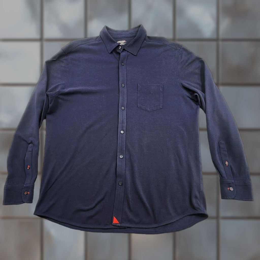 UNTUCKit UNTUCKit Mens Shirt Slim Fit 2XL Navy Blue Long Sleeve Button Up Mercury Classic Size US XXL / EU 58 / 5 - 1 Thumbnail