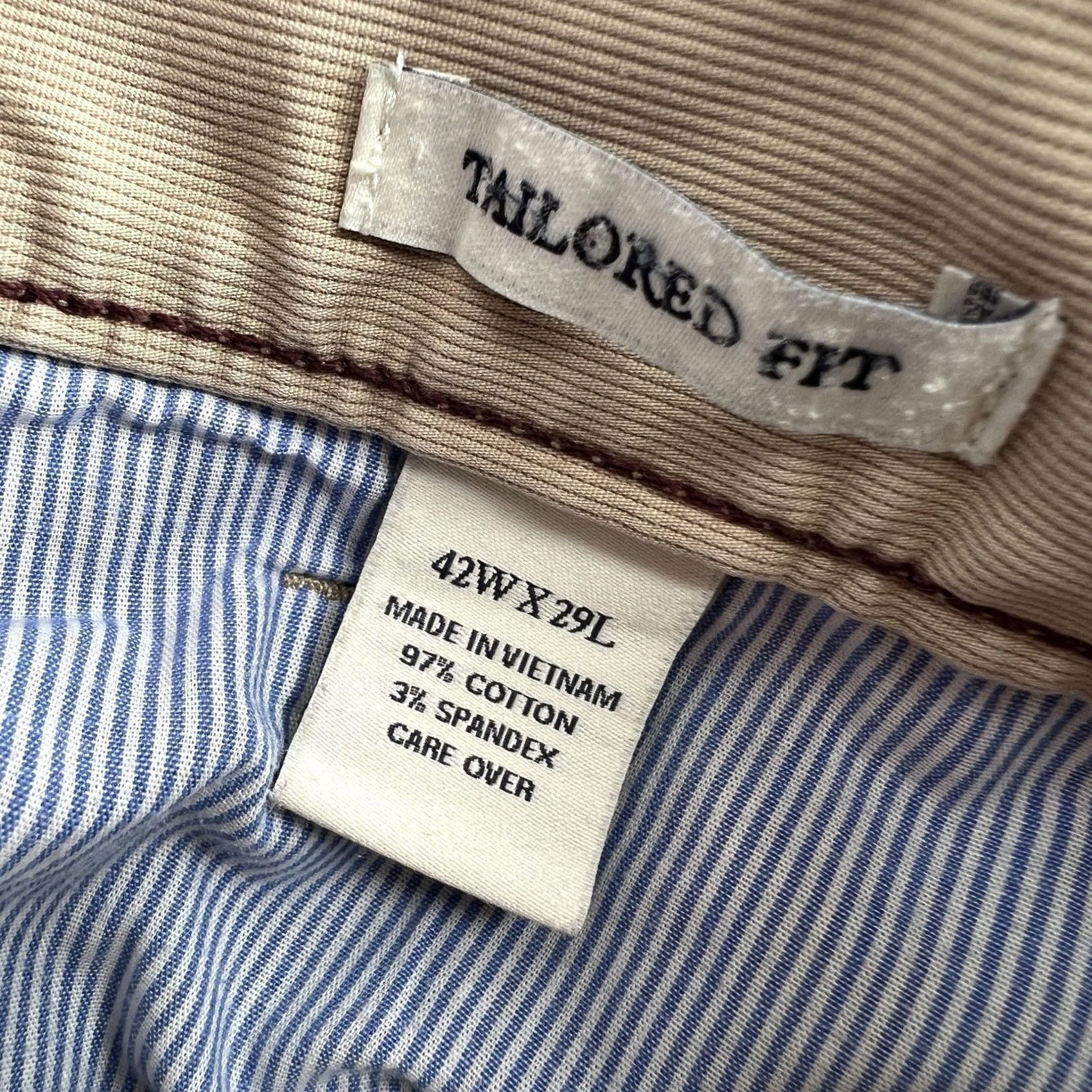 Vintage Joseph A. Bank Casual Pants 5 Pocket Beige 42x29 Men Flat Front Chino Mid Rise 29 Inseam Clothes Size US 42 / EU 58 - 6 Thumbnail
