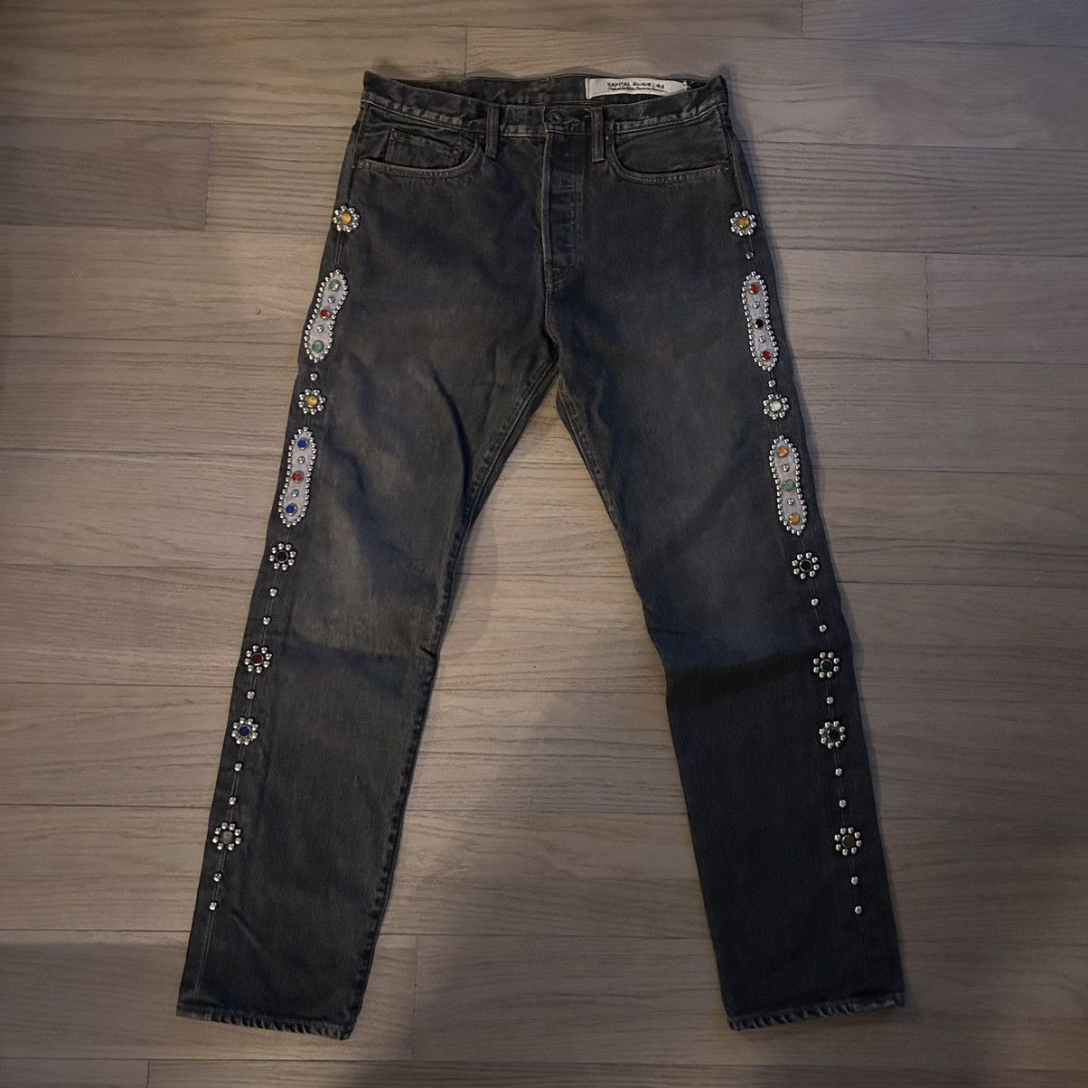 Pre-owned Kapital X Kapital Kountry Kapital Gem Western Black/grey Selvedge Denim