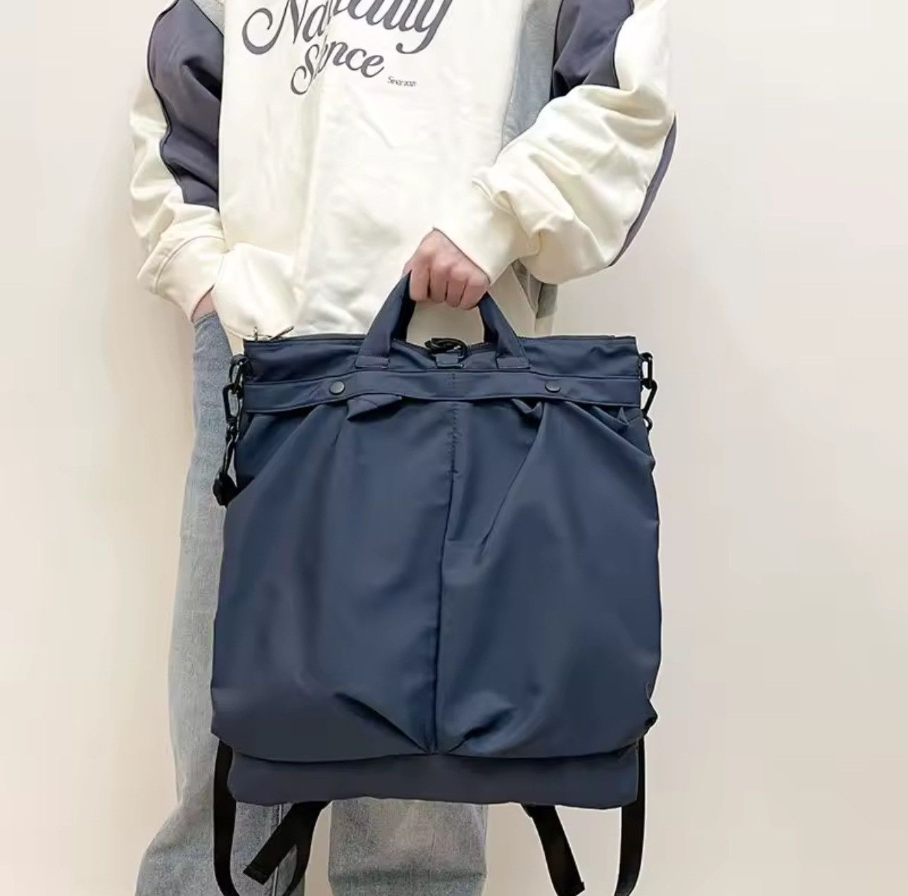 Other Retro Canvas Capacity Waterproof Large Navy Blue Backpack Size ONE SIZE - 4 Thumbnail