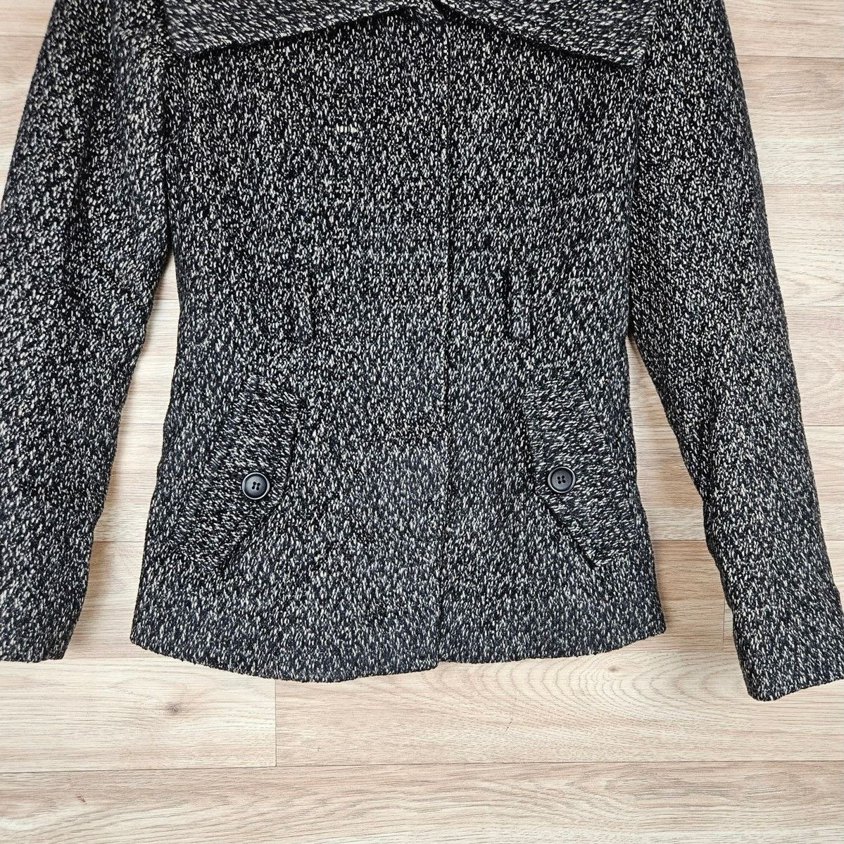 Theory Theory Wool Silk Angora Blend Black White Coat Size P XS/S Size XS / US 0-2 / IT 36-38 - 3 Thumbnail