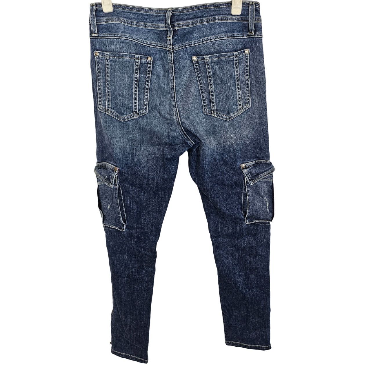 Alice + Olivia Alice + Olivia Distressed Cargo Skinny Jeans Size 10 Utility Size 32" / US 10 / IT 46 - 7 Thumbnail