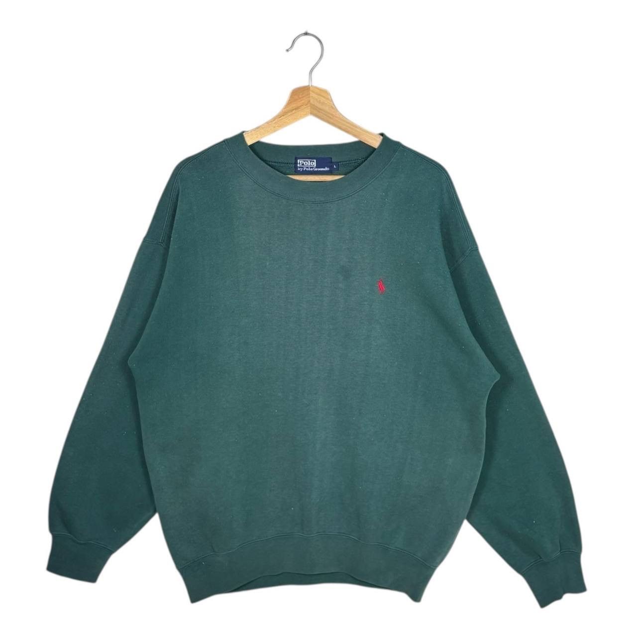 Polo Ralph Lauren Vintage Polo Ground Green Sweatshirt L Japanese Archival Size US L / EU 52-54 / 3 - 1 Thumbnail