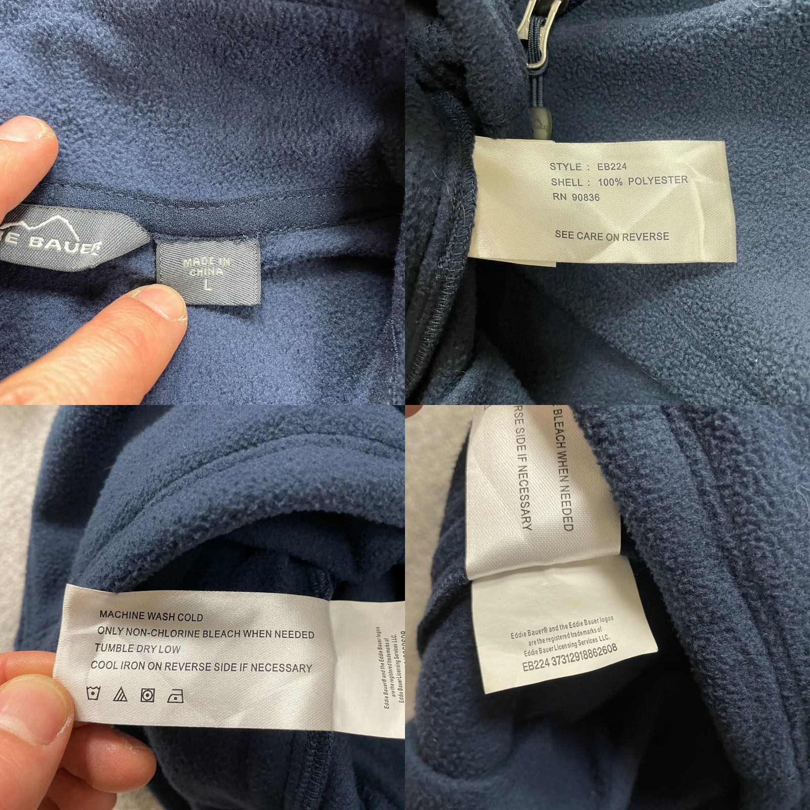 Eddie Bauer Eddie Bauer Jacket Mens Large Navy Blue Fleece Full Zip Mock Neck Casual Outdoor Size US L / EU 52-54 / 3 - 8 Thumbnail
