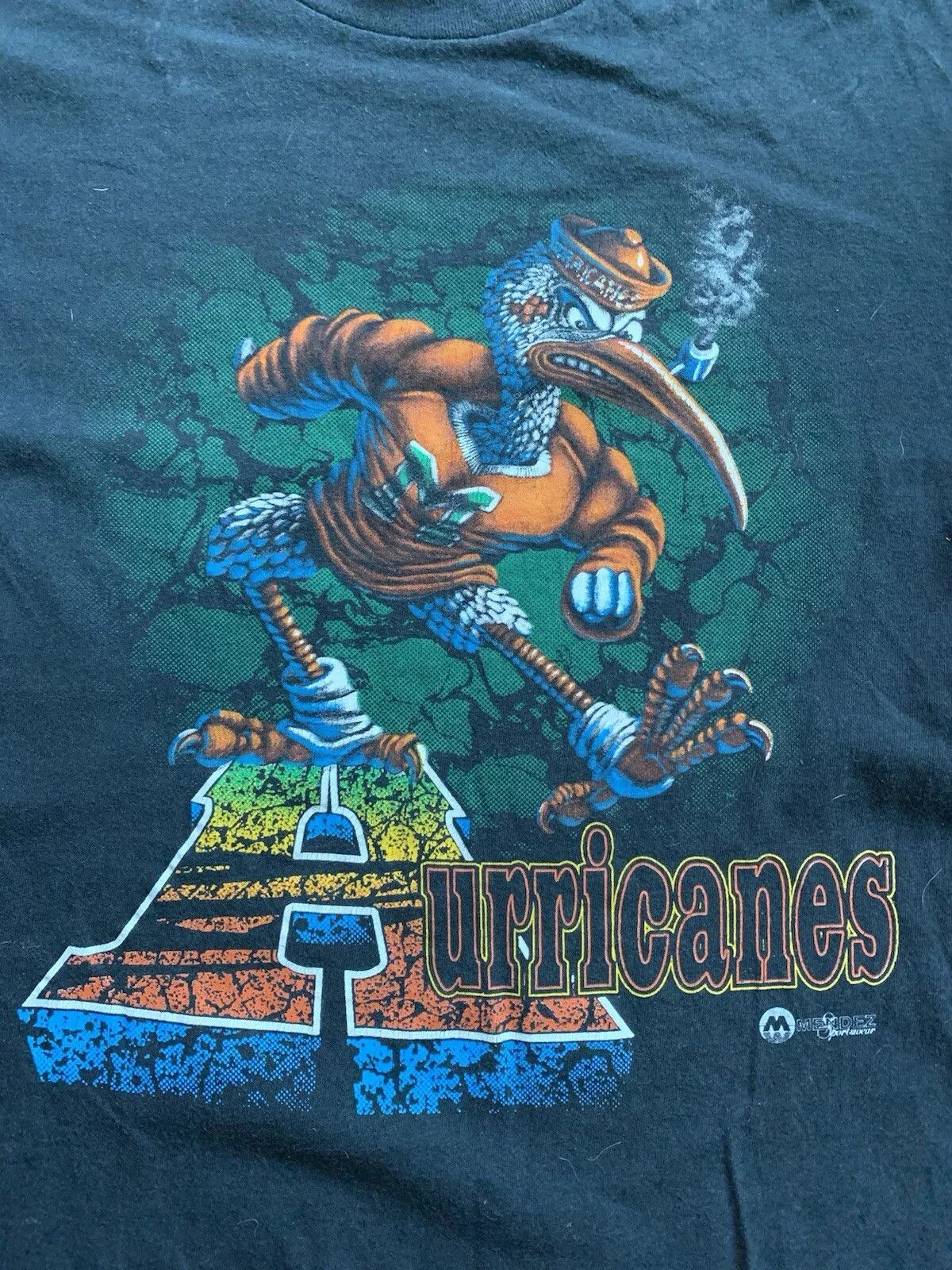 Other Vintage 90's Mendez Sportswear Miami Hurricanes T-shirt Size US L / EU 52-54 / 3 - 2 Thumbnail