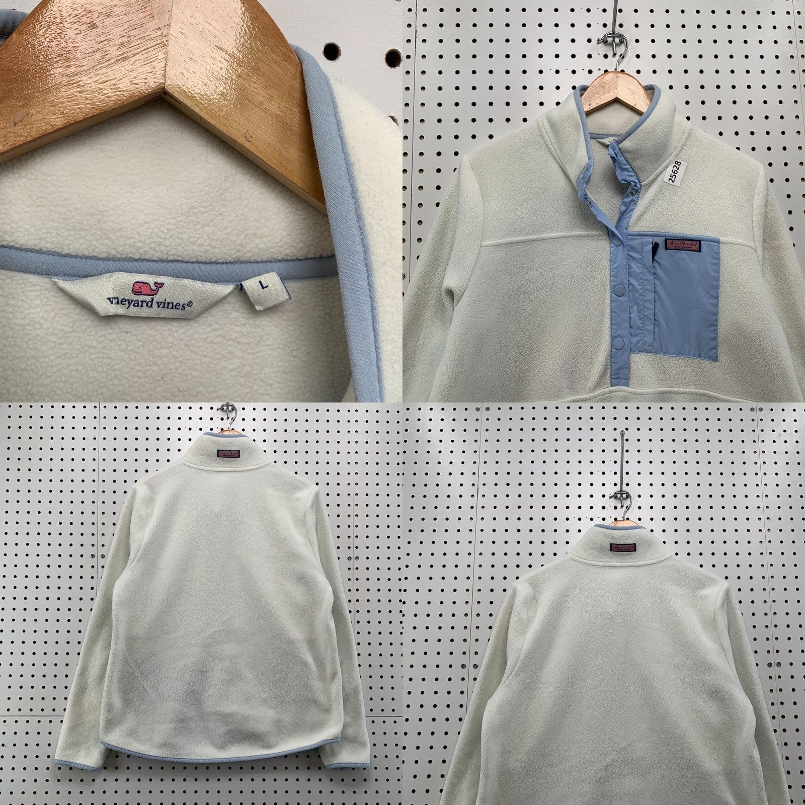 Vineyard Vines Vineyard Vines Polar Fleece SnapPlacket Pullover White Womens Large 22x26.5 Size L / US 10 / IT 46 - 8 Thumbnail