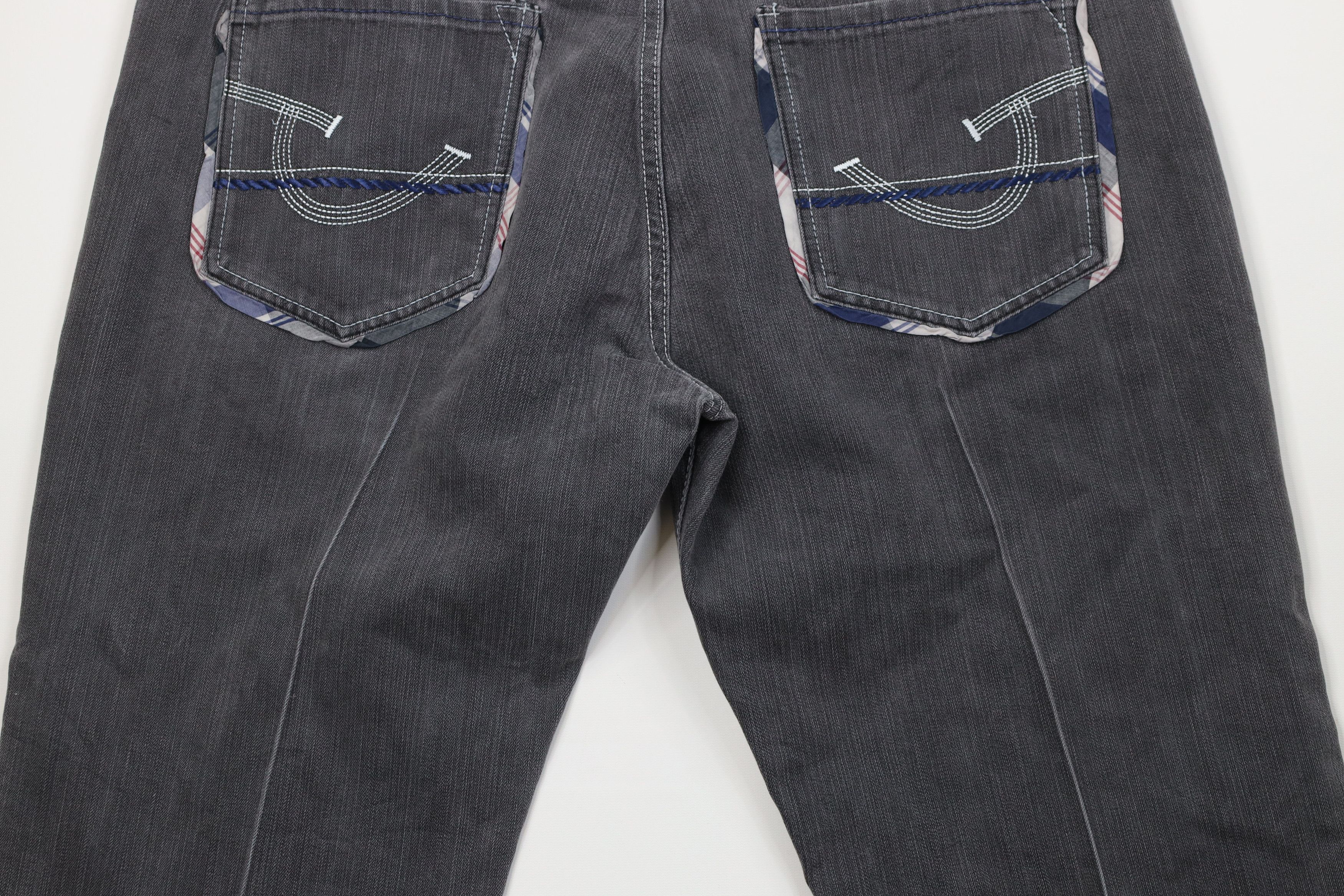 Vintage Vintage 90s Y2K Streetwear Wide Leg Denim Jeans Plaid Gray Size US 40 / EU 56 - 11 Thumbnail