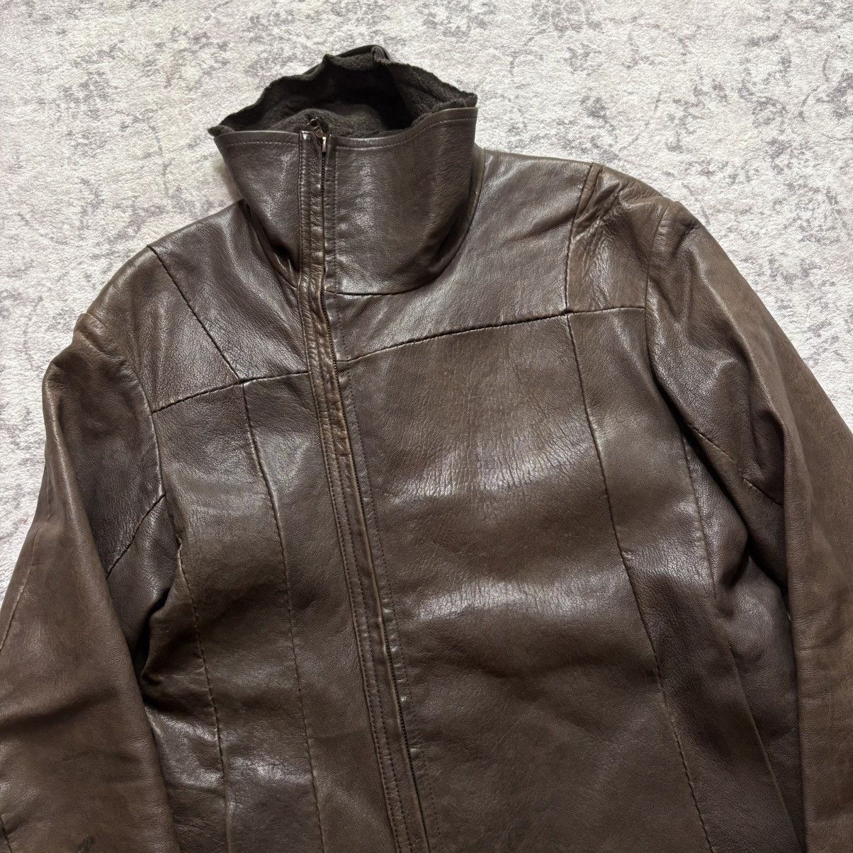 Isaac Sellam Experience Isaac Sellam Lambskin Leather Wool Layered Jacket | Size S Size US S / EU 44-46 / 1 - 4 Thumbnail