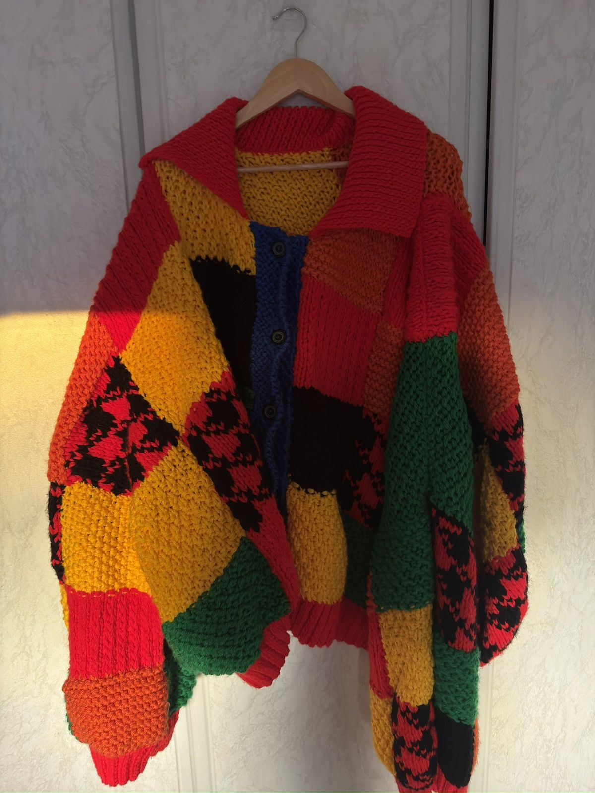 JW Anderson Handmade Colour Block Patchwork Cardigan Size US XXL / EU 58 / 5 - 3 Thumbnail