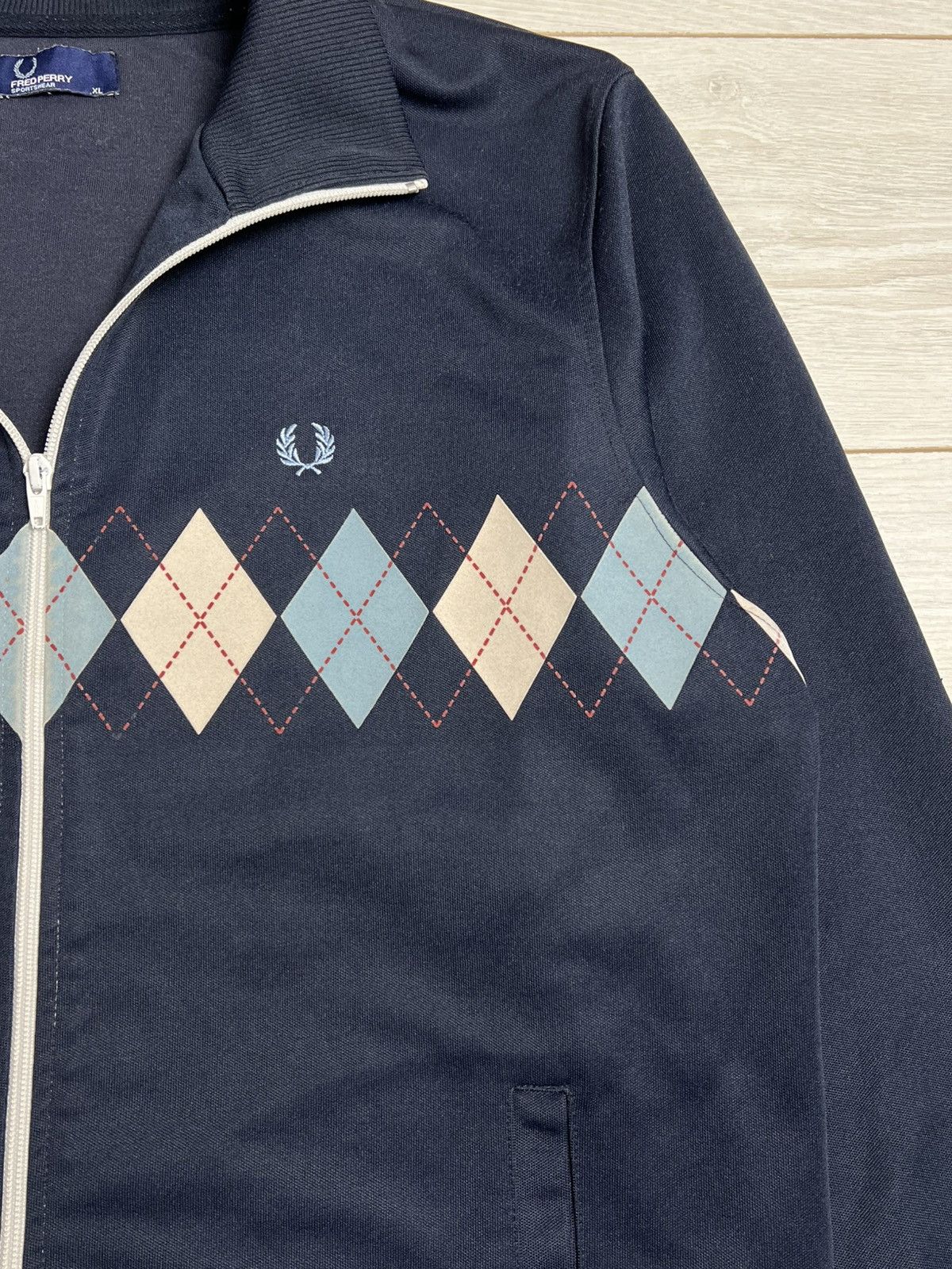 Fred Perry Fred Perry Argyle Track Jacket Navy Size US XL / EU 56 / 4 - 6 Thumbnail