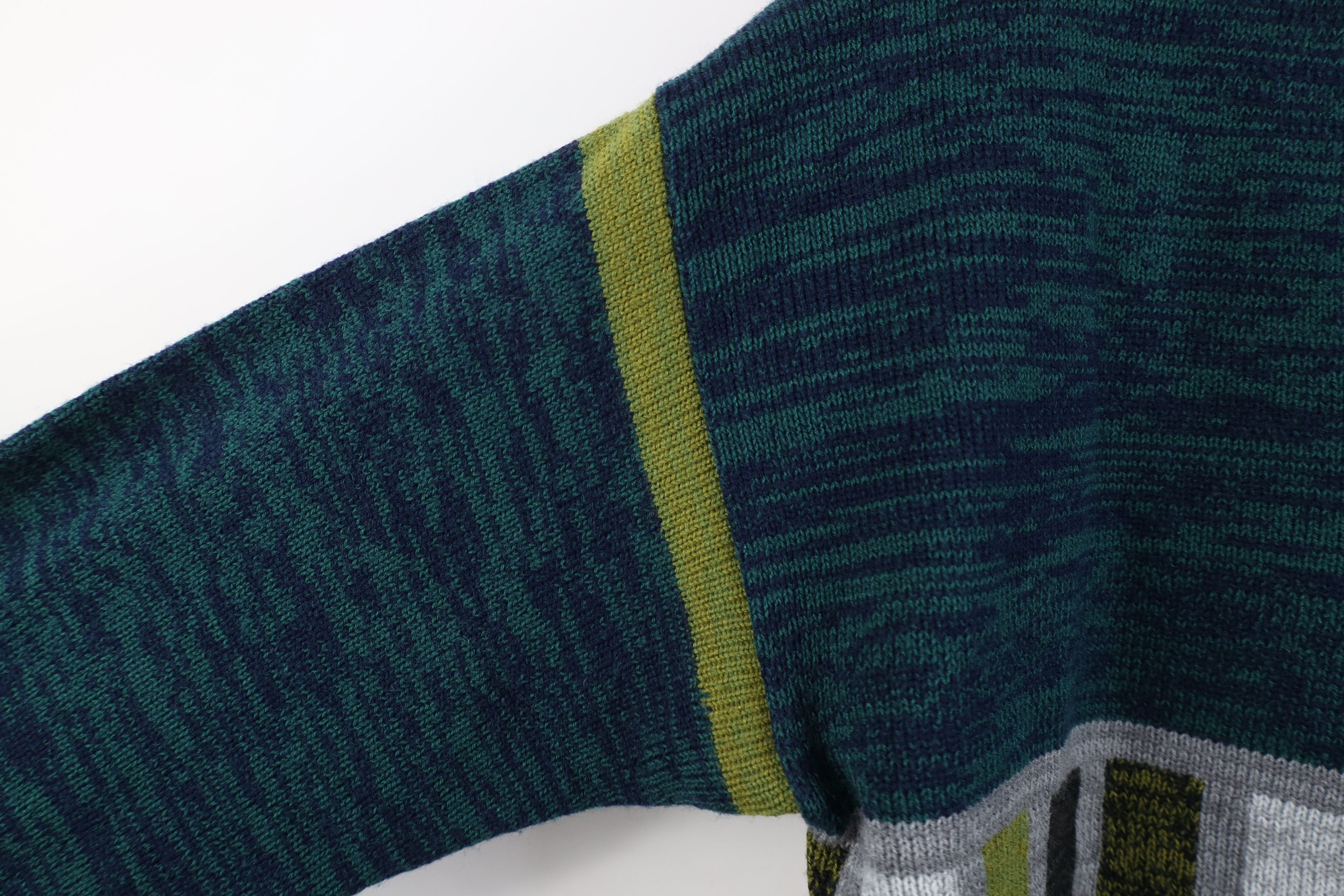 Vintage Vintage 70s Mid Century Modern MCM Leaf Knit V-Neck Sweater Size L / US 10 / IT 46 - 6 Thumbnail