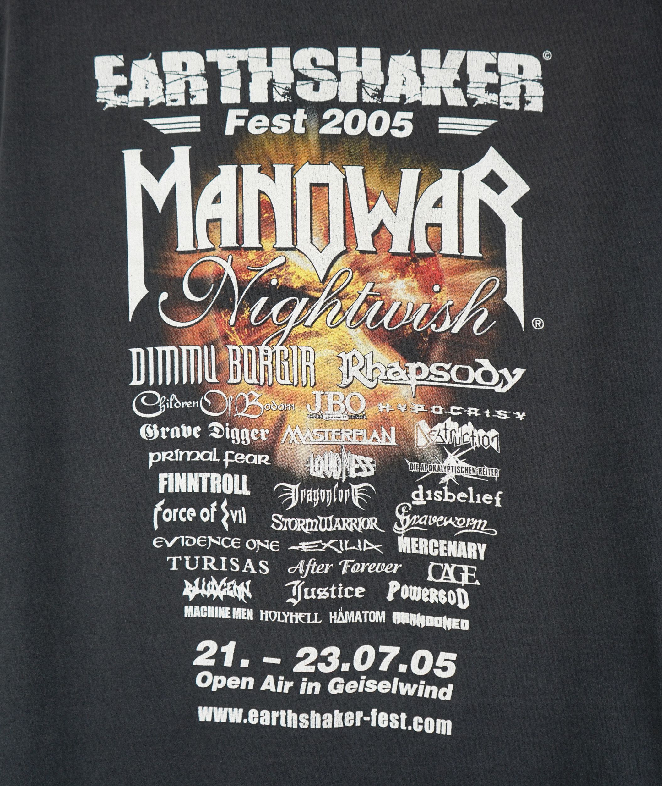 Band Tees × Vintage 2005 Manowar Dimmu Borgir Nightwish Festival Earthshaker Tee Size US XL / EU 56 / 4 - 10 Thumbnail