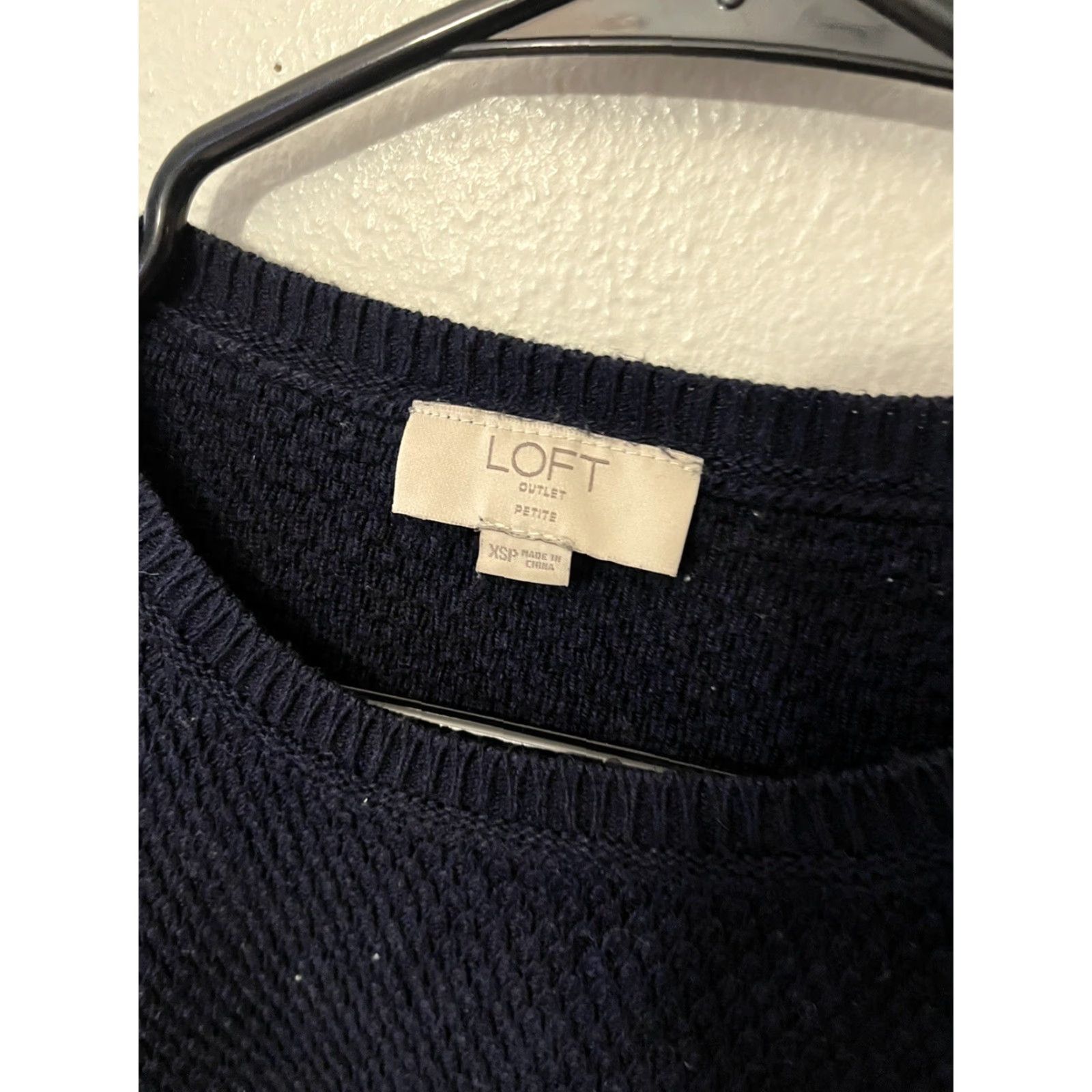 Loft VINTAGE LOFT Women Sweater Pullover Crew Neck Navy Blue PXS Petite Oversized Casual Knit Wool Acrylic Knitwear Mens Women? Size XS / US 0-2 / IT 36-38 - 3 Thumbnail