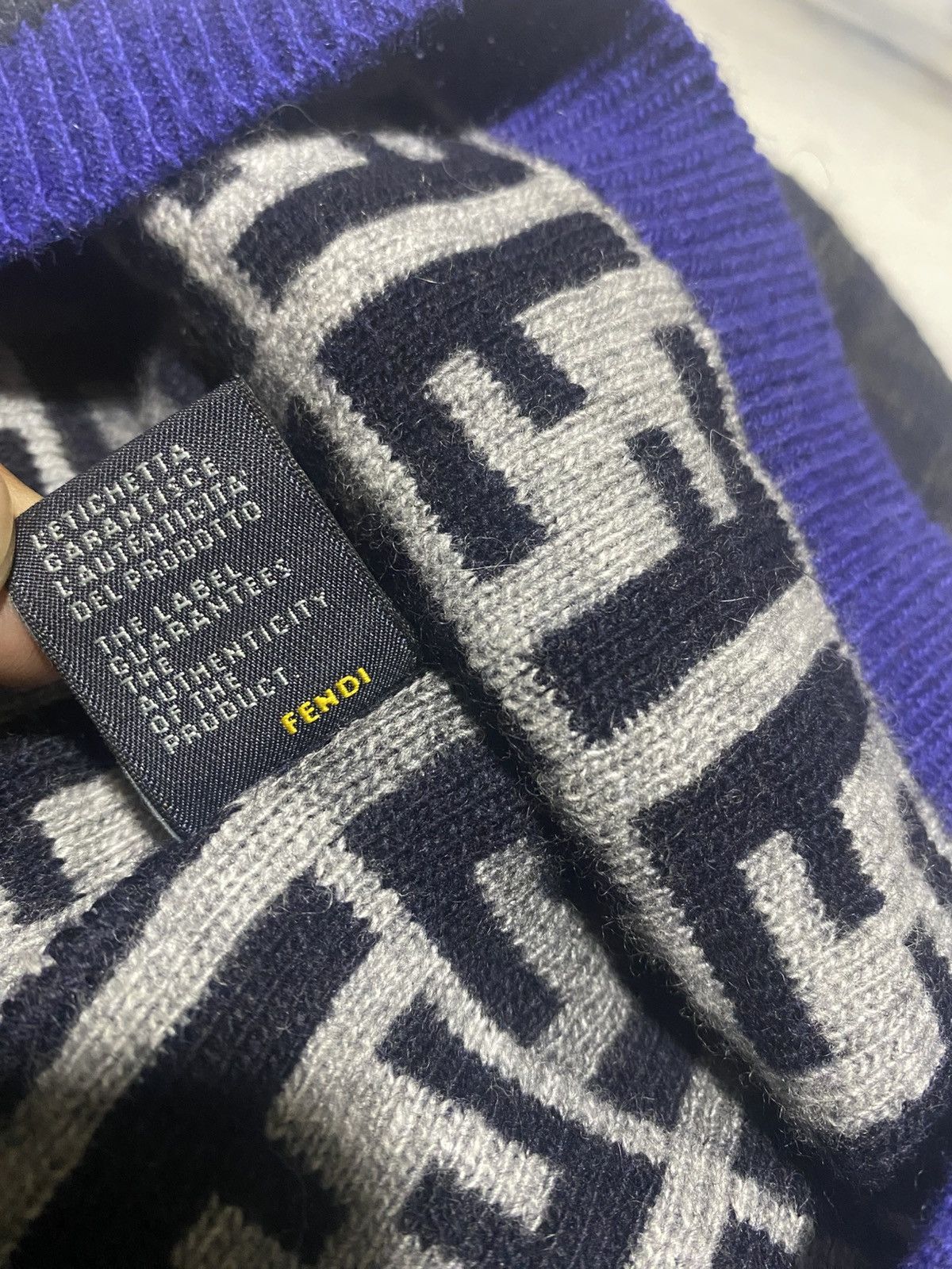 Fendi Fendi Cashmere Zucca Monogram Beanie Size ONE SIZE - 7 Thumbnail