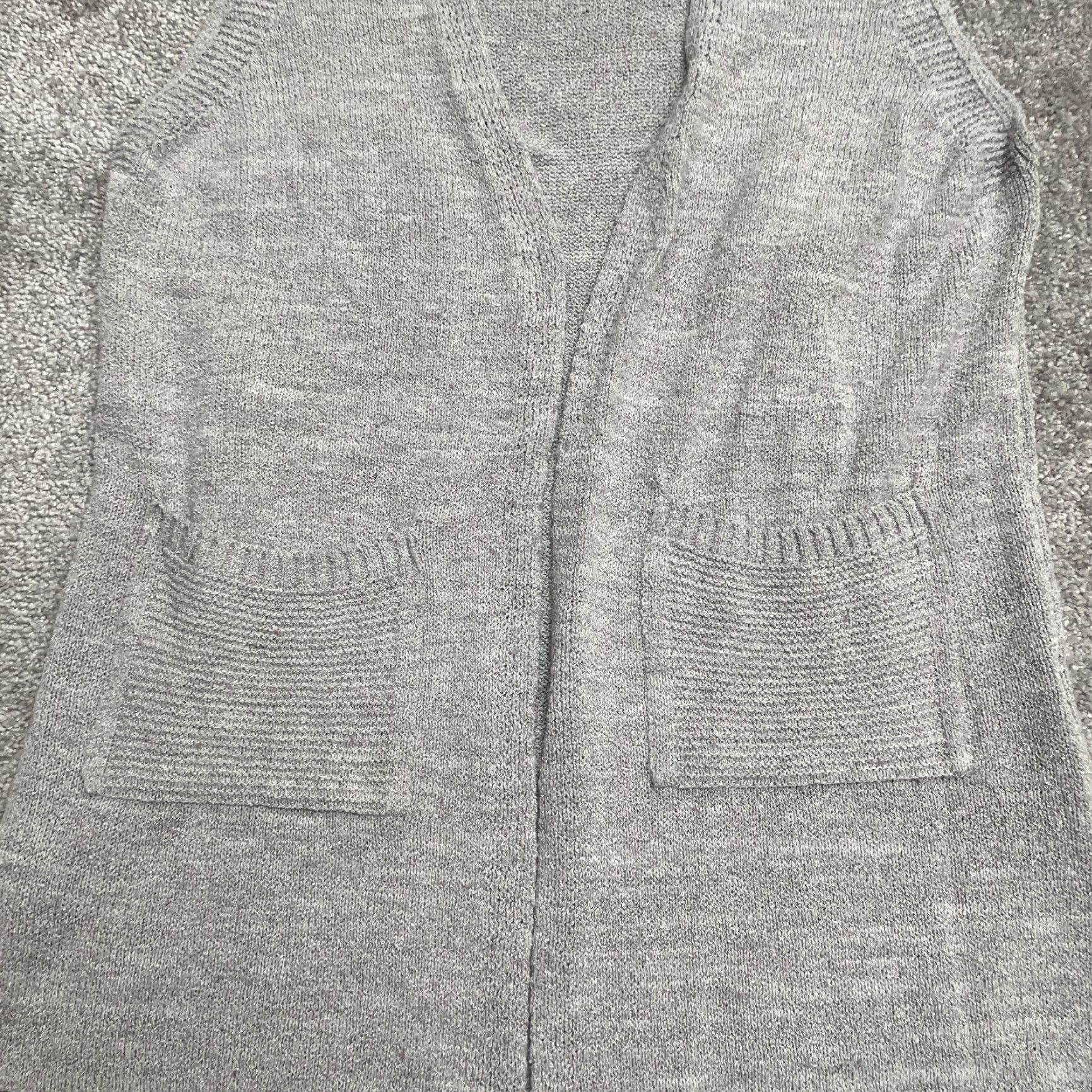Vintage J-Vim Open-Knit Vest Sweater Womens One Size Gray Pockets Casual Vintage No, Sleeveless, Ramie, Breathable - Fall/Spring/Summer Women’s Vest Size ONE SIZE - 3 Thumbnail