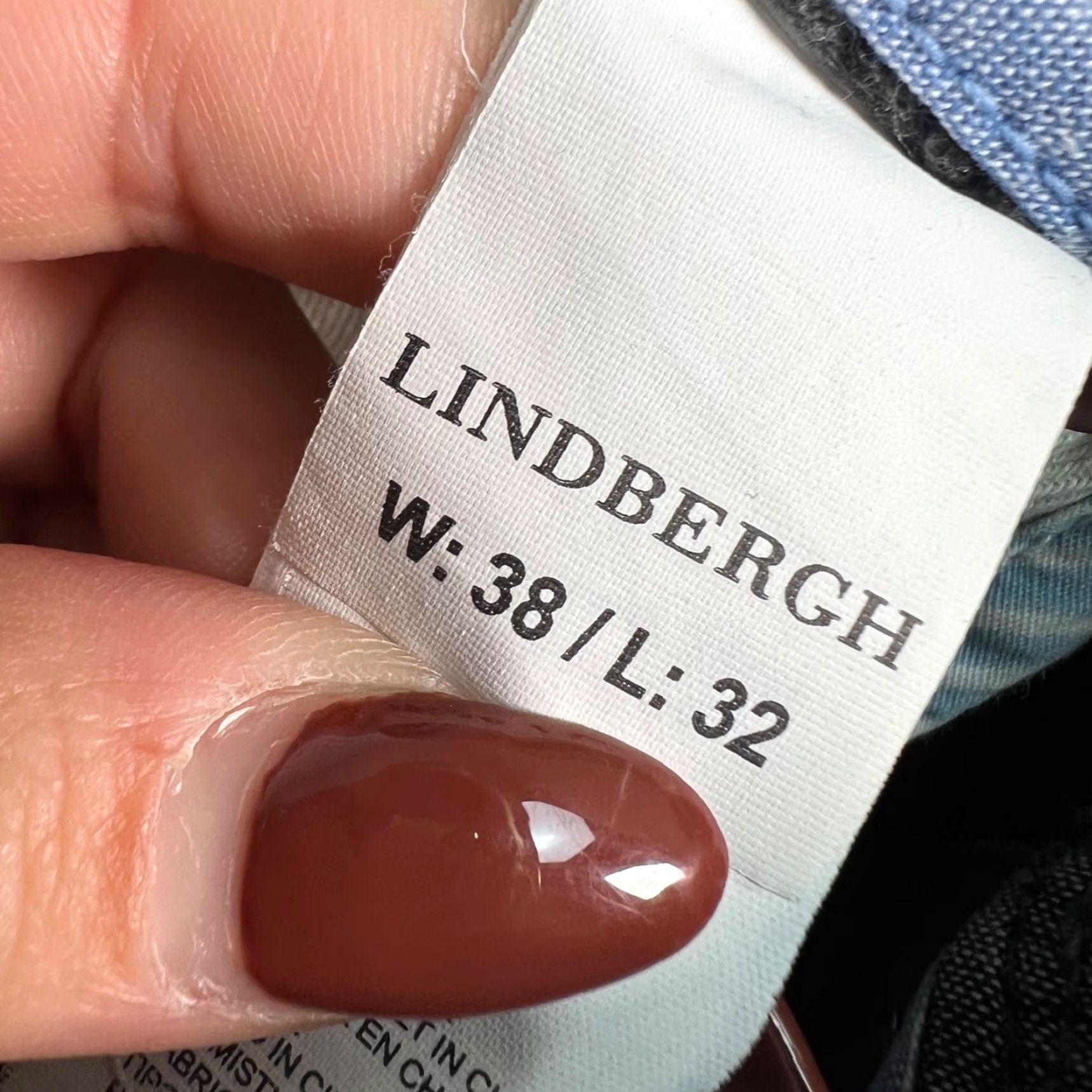 Lindbergh Lindbergh Mens Chino Pants 38 Navy Blue 100% Cotton Classic Fit Casual Style Western? Size US 38 / EU 54 - 3 Thumbnail