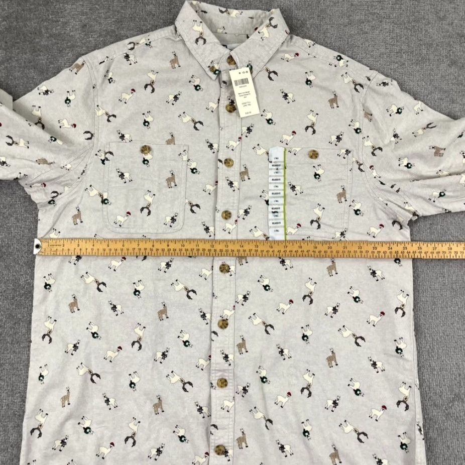 Vintage DULUTH TRADING Flannel Shirt Mens LT Large Tall Gray Button Down Animal Print Size US L / EU 52-54 / 3 - 5 Thumbnail
