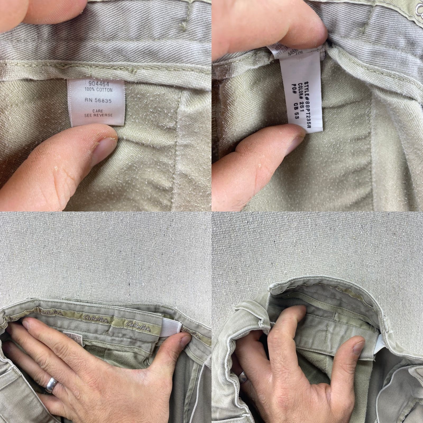 Vintage Cabela's Pants Men 36x32 Beige Chino Hunting Fishing Hiking Comfort Stretch Waist Regular Front Flat Front Denim Cotton JAB Men Size US 36 / EU 52 - 8 Thumbnail