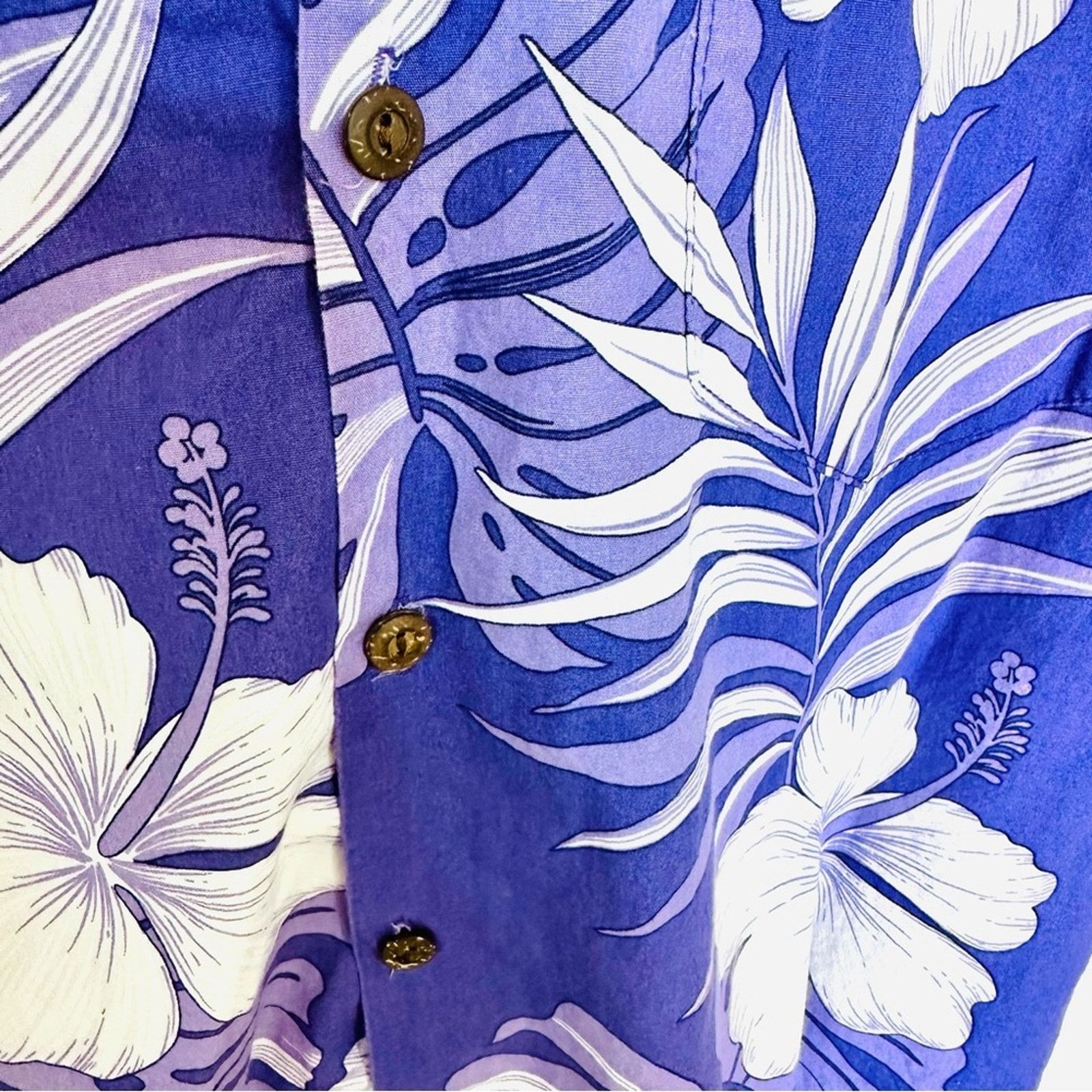Pacific Legend PACIFIC LEGEND Purple White Hawaiian Print Floral Shirt Size US M / EU 48-50 / 2 - 9 Thumbnail