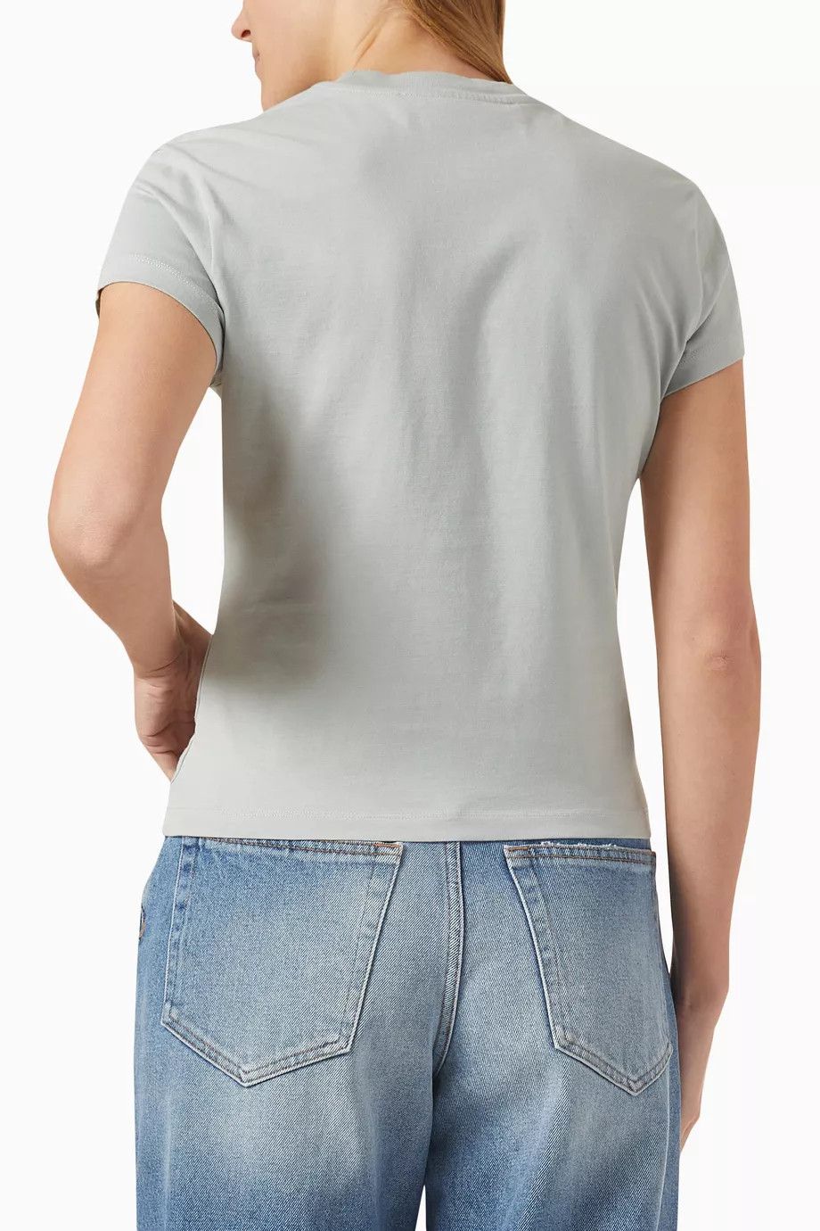 Off-White o1y1225 Crewneck T-Shirt in Light Gray/Orange Size M / US 6-8 / IT 42-44 - 2 Thumbnail