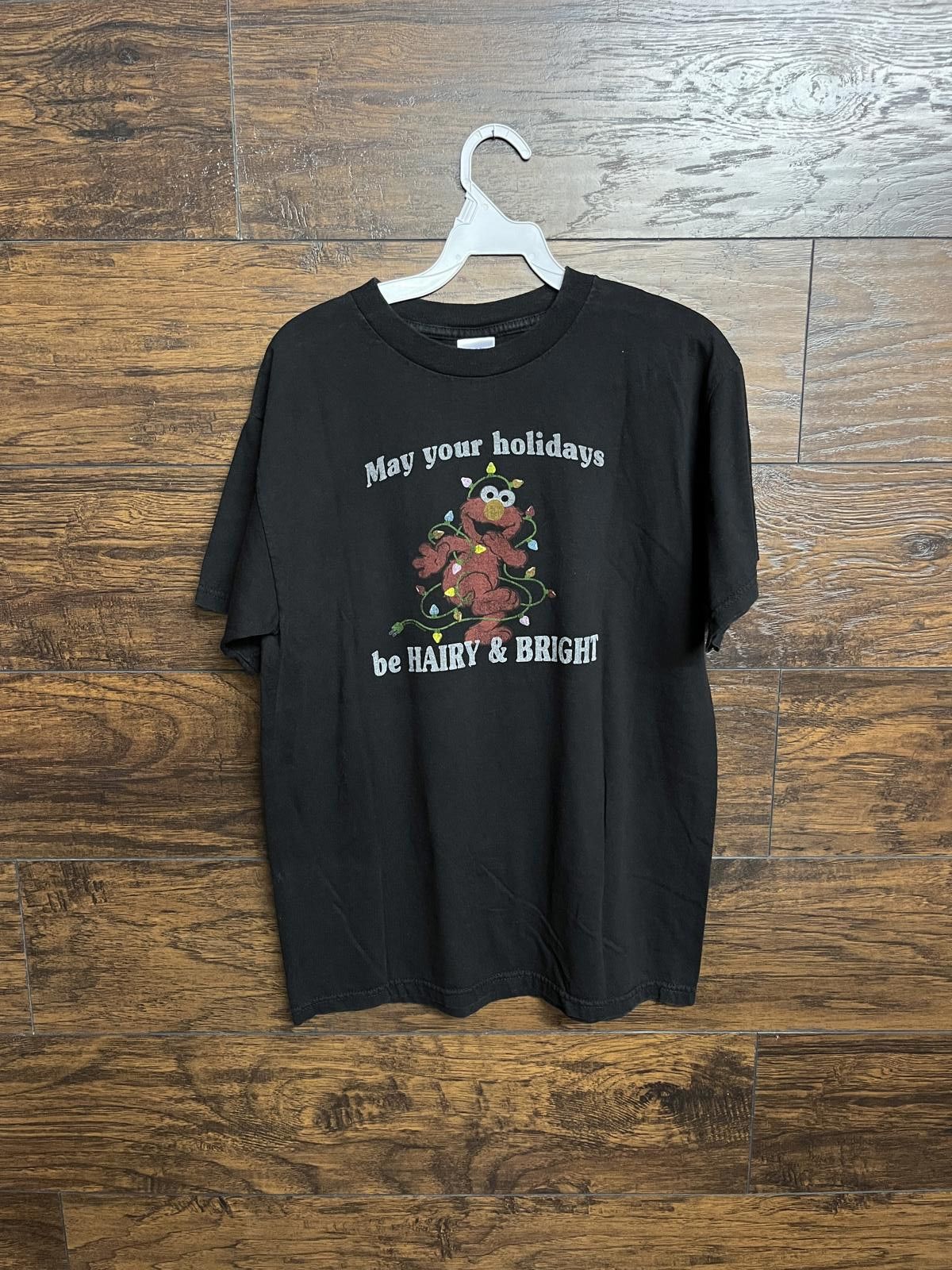 Designer Vtg Elmo Christmas T-shirt Holidays be Hairy & Bright - M Size US M / EU 48-50 / 2 - 1 Thumbnail