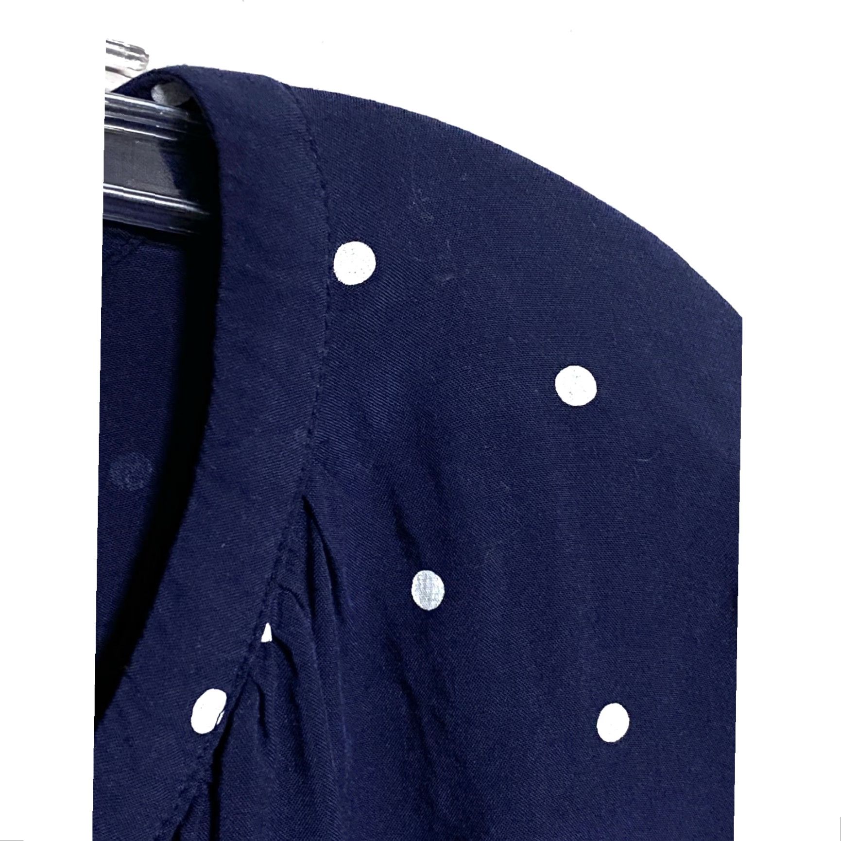 Old Navy Old Navy Polka Dot Navy White Popover Blouse Womens L Career Lagenlook Nautical Shirt Ladies L Navy White Polka Dot Popover Blouse Womens L Size L / US 10 / IT 46 - 5 Thumbnail