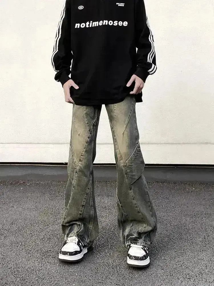 Japanese Brand Retro washed yellow mud jeans Size US 30 / EU 46 - 2 Thumbnail