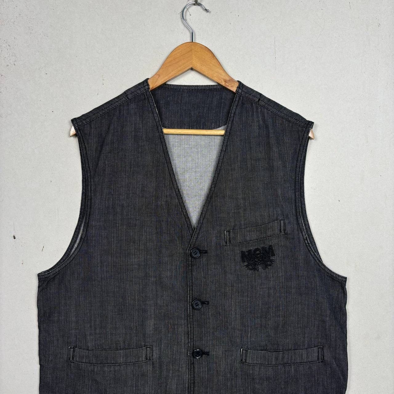 MCM MCM Vintage Legere Denim Vest Black Size M 90s Gilet Size US L / EU 52-54 / 3 - 3 Thumbnail