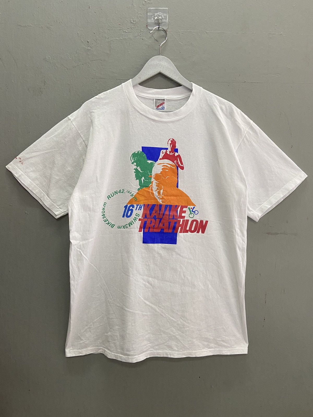 Vintage VINTAGE KAIKE TRIATHLON 16TH 1996 TEE SHIRT Size US L / EU 52-54 / 3 - 1 Thumbnail