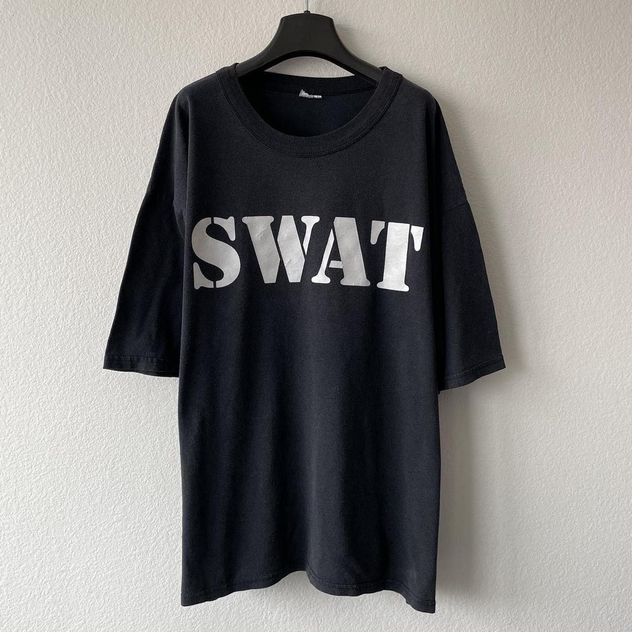 Vintage Vintage 90s SWAT Sun Faded T-Shirt Size US XL / EU 56 / 4 - 1 Thumbnail